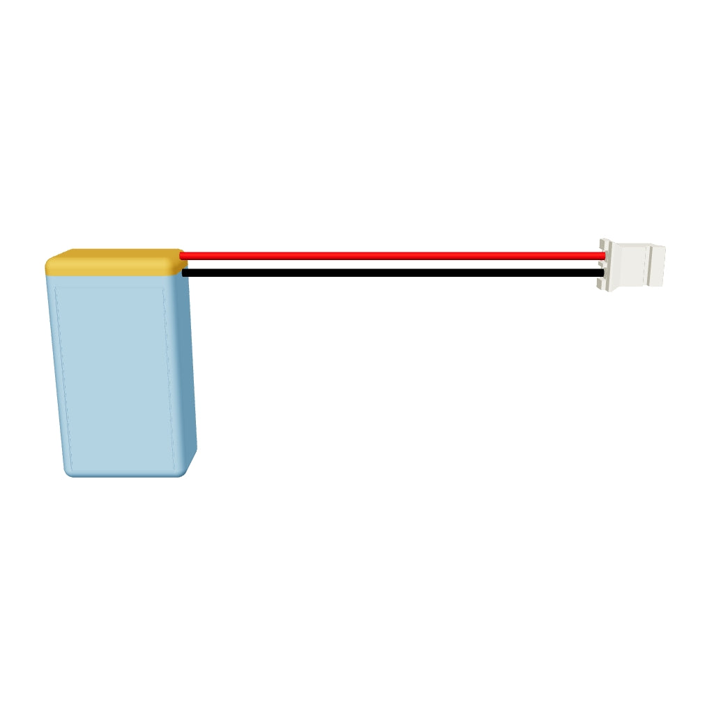 YDL 901525 300mAh 3.7V LiPo battery 3D model, 9x15x27mm