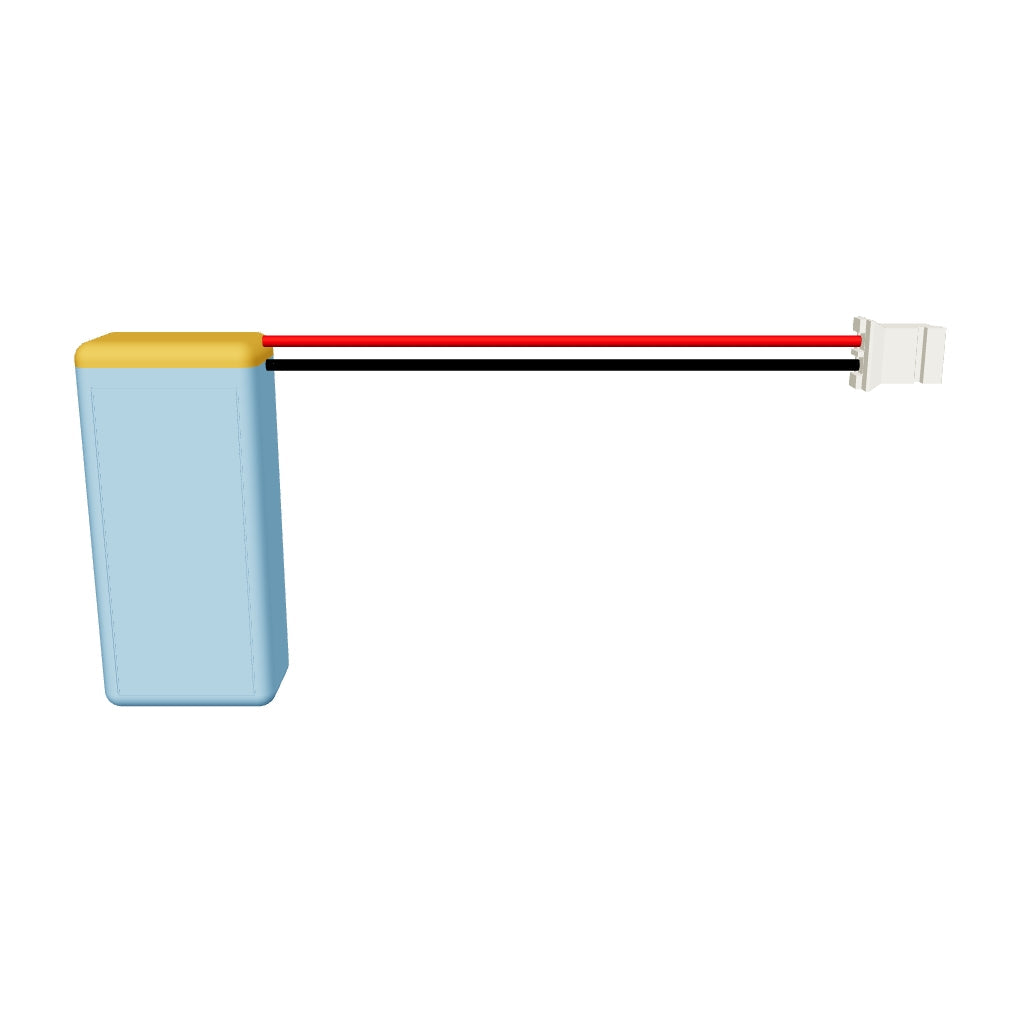 YDL 901530 350mAh 3.7V LiPo battery 3D model, 9x15x32mm
