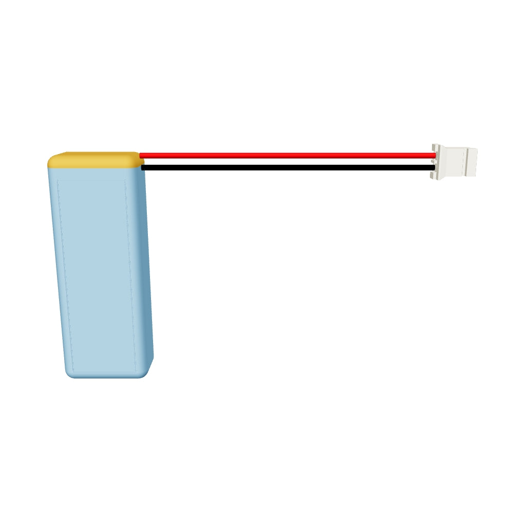 YDL 901538 500mAh 3.7V LiPo battery 3D model, 9x15x40mm