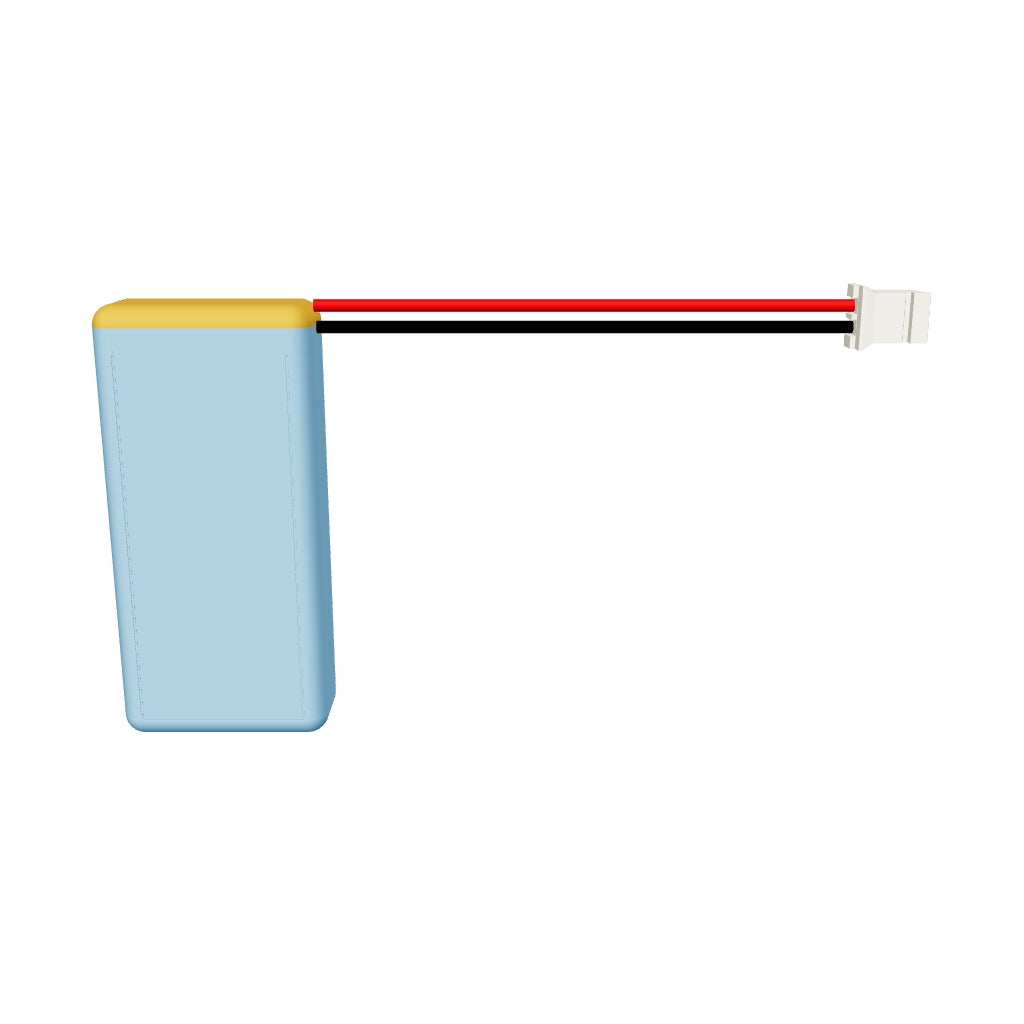 YDL 902040 700mAh 3.7V LiPo battery 3D model, 9x20x42mm
