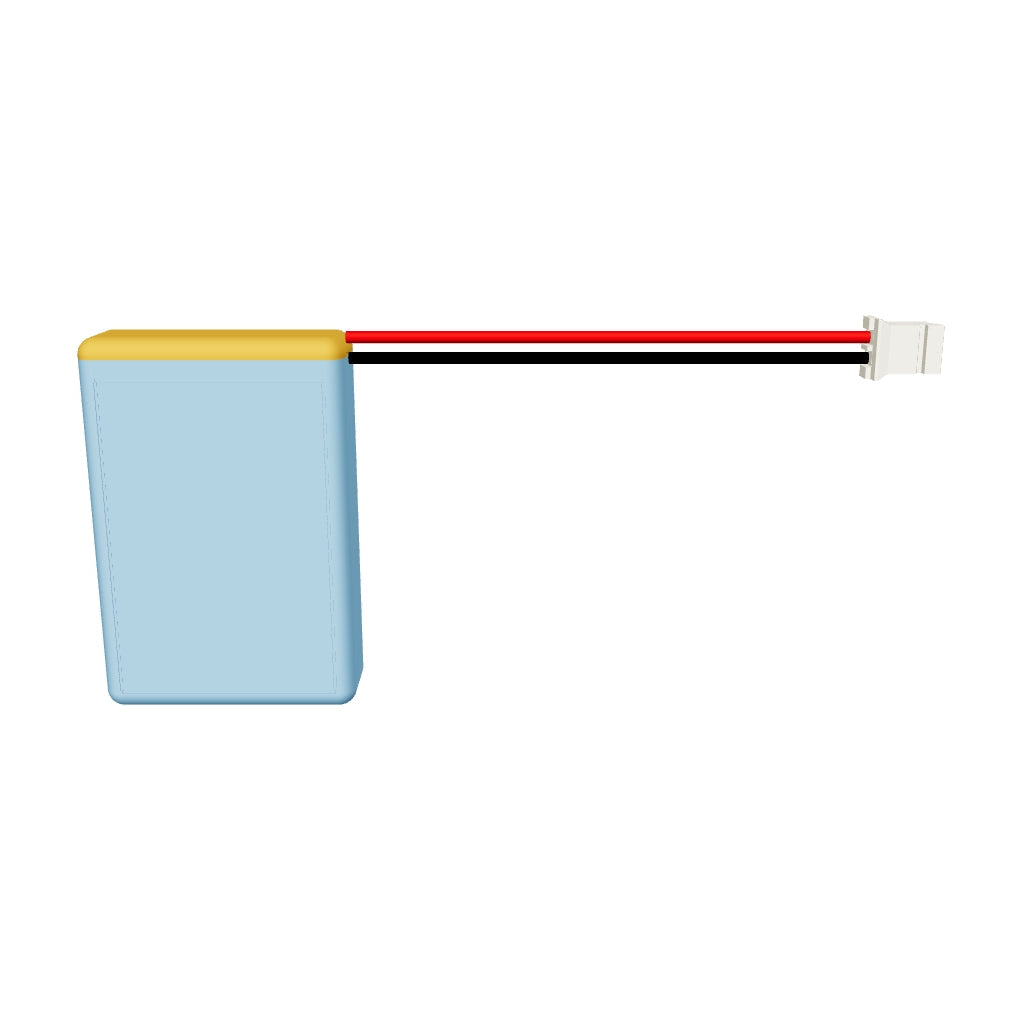 YDL 902535 800mAh 3.7V LiPo battery 3D model, 9x25x37mm