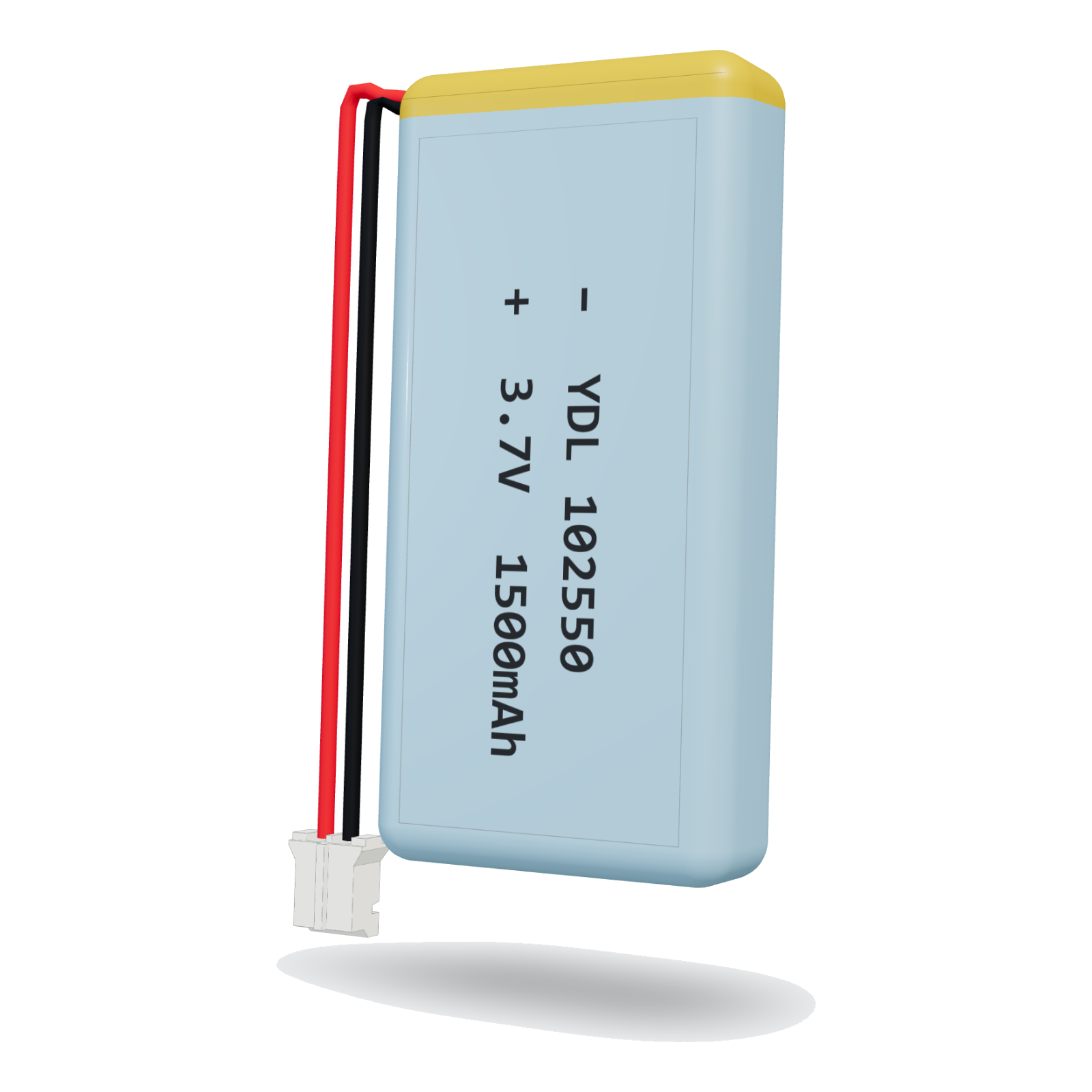 YDL 102550 1500mAh 3.7V lithium polymer battery, 10x25x52mm, PH2.0 connector