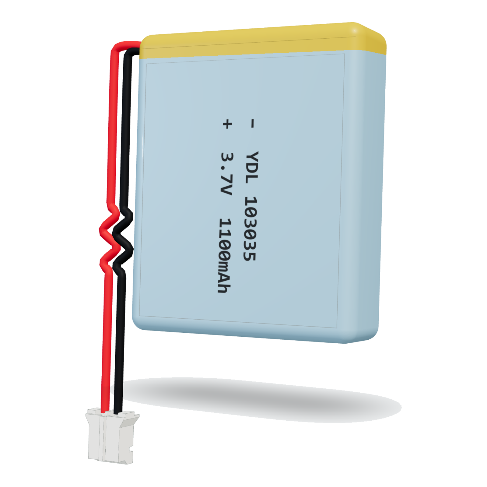 YDL 103035 1100mAh 3.7V lithium polymer battery, 10x30x37mm, PH2.0 connector