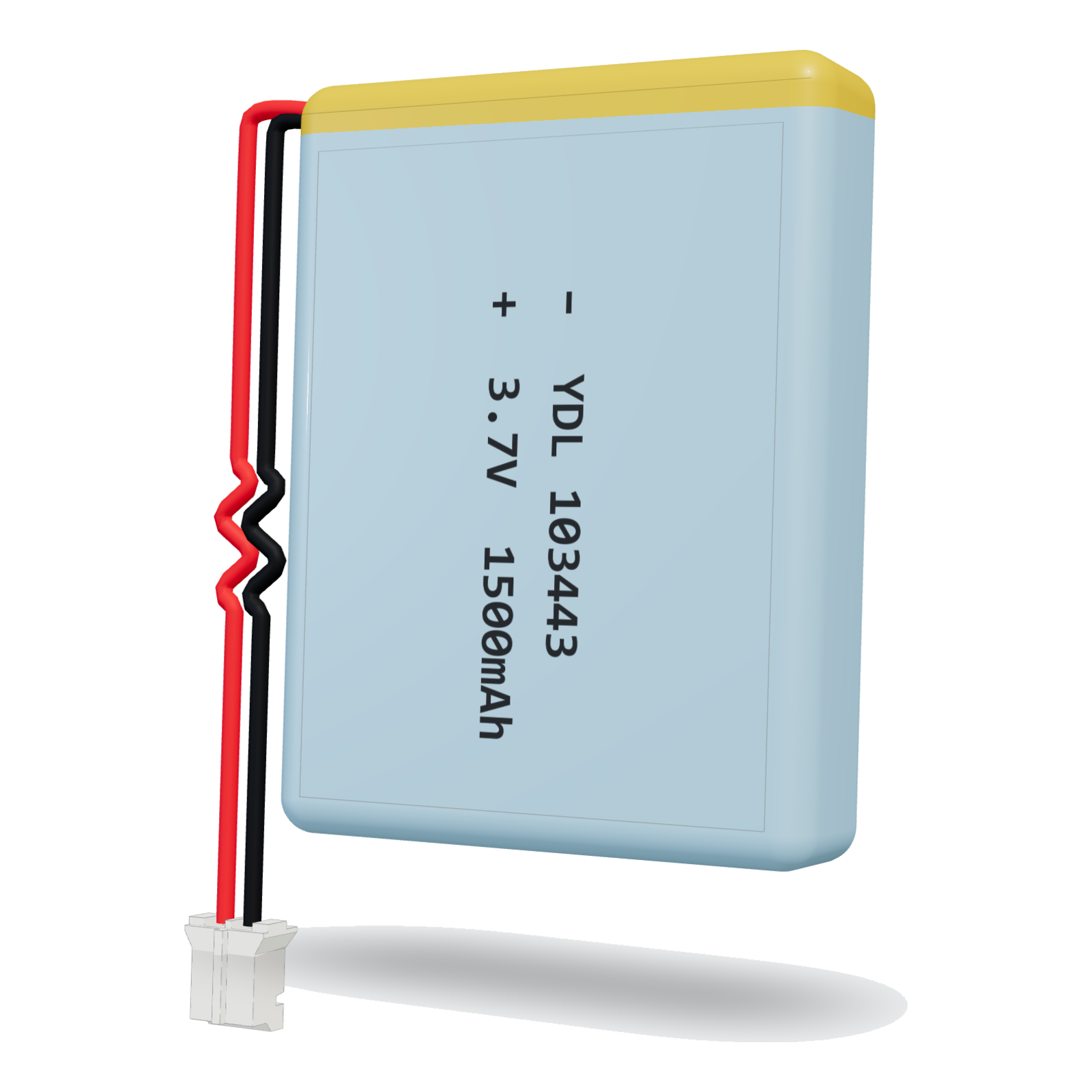 YDL 103443 1500mAh 3.7V lithium polymer battery, 10x34x45mm, PH2.0 connector