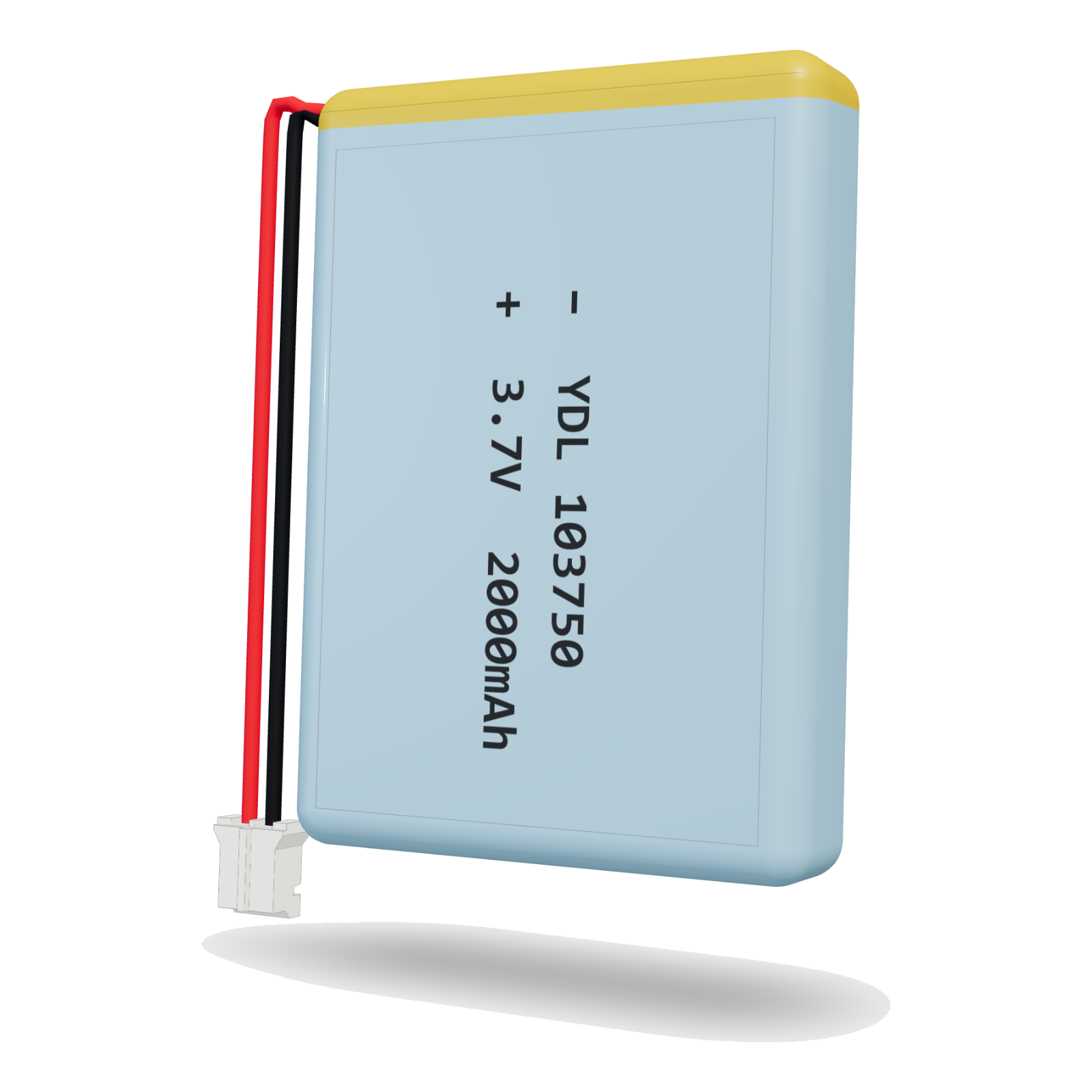 YDL 103750 2000mAh 3.7V lithium polymer battery, 10x37x52mm, PH2.0 connector