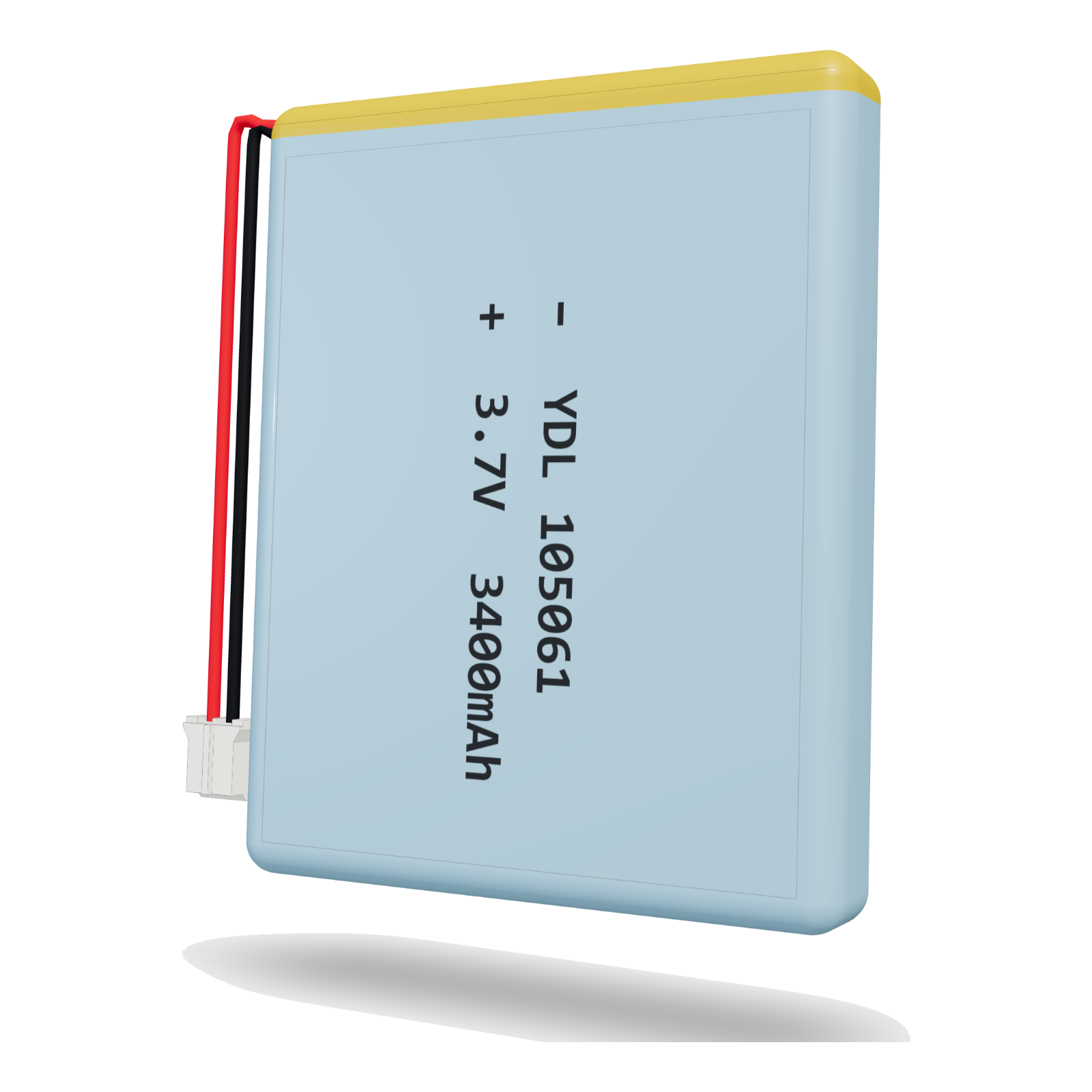 YDL 105061 3400mAh 3.7V lithium polymer battery, 10x50x63mm, PH2.0 connector