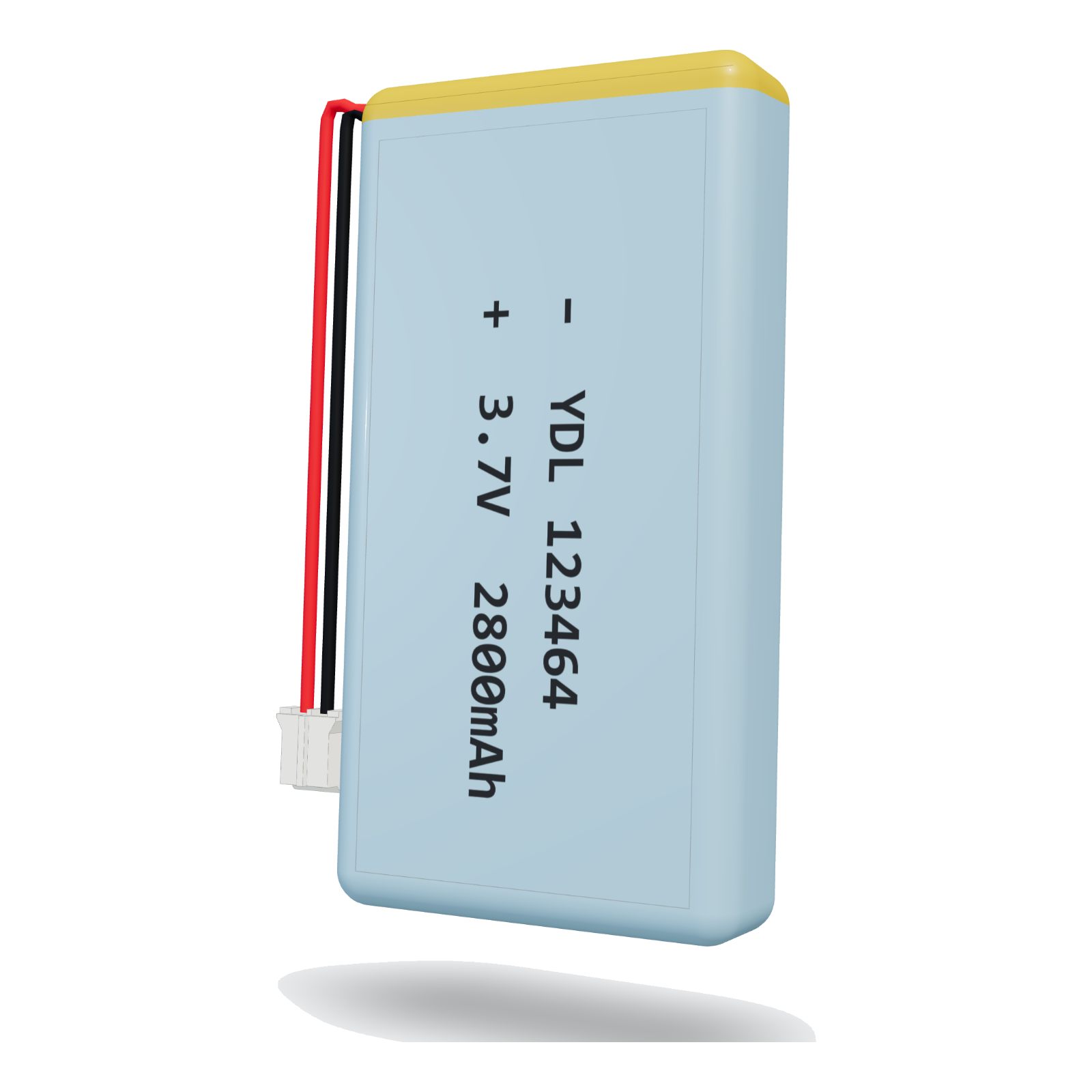 YDL 123464 2800mAh 3.7V lithium polymer battery, 12x34x66mm, PH2.0 connector