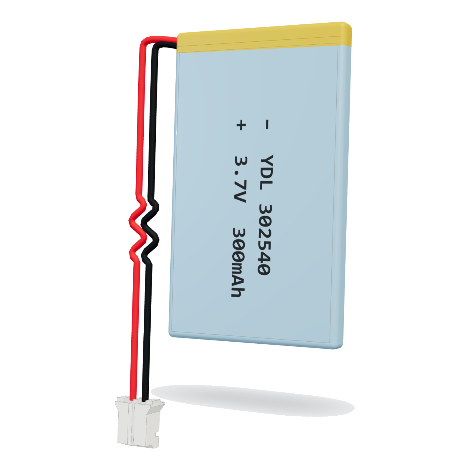 YDL 302540 300mAh 3.7V lithium polymer battery, 3x25x42mm, PH2.0 connector