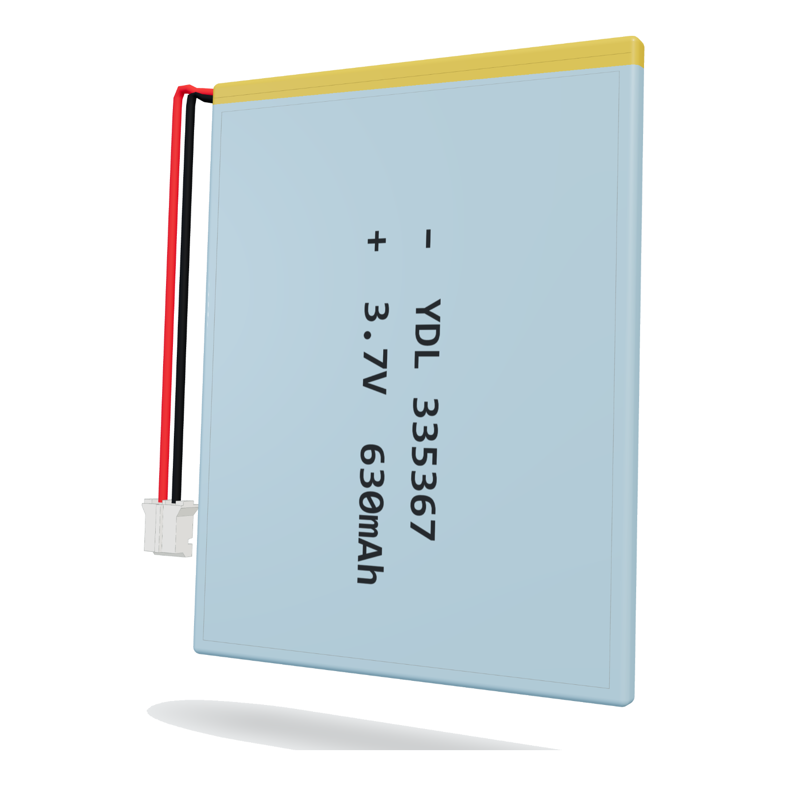YDL 335367 630mAh 3.7V lithium polymer battery, 3.3x53x69mm, PH2.0 connector