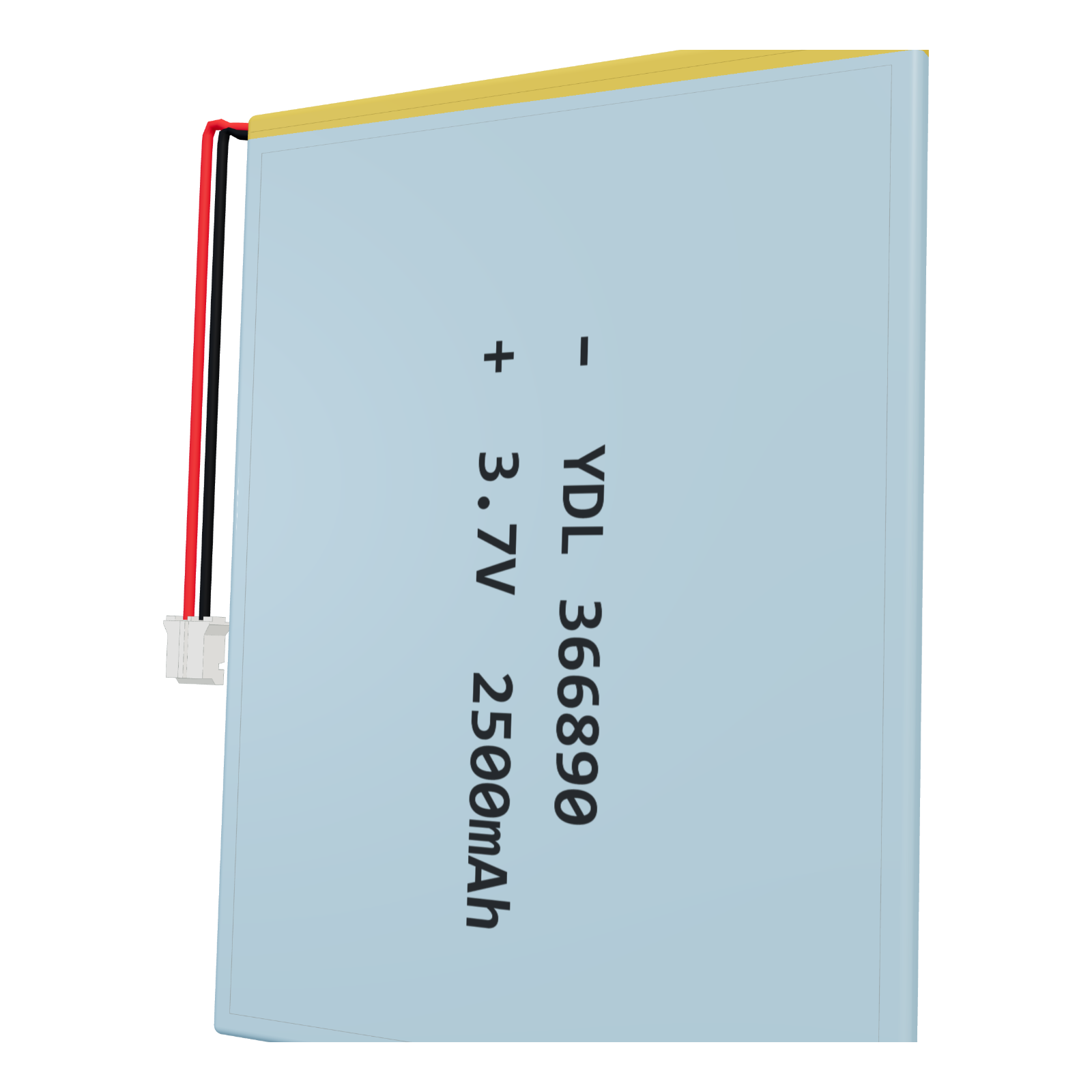 YDL 366890 2500mAh 3.7V lithium polymer battery, 3.6x68x92mm, PH2.0 connector