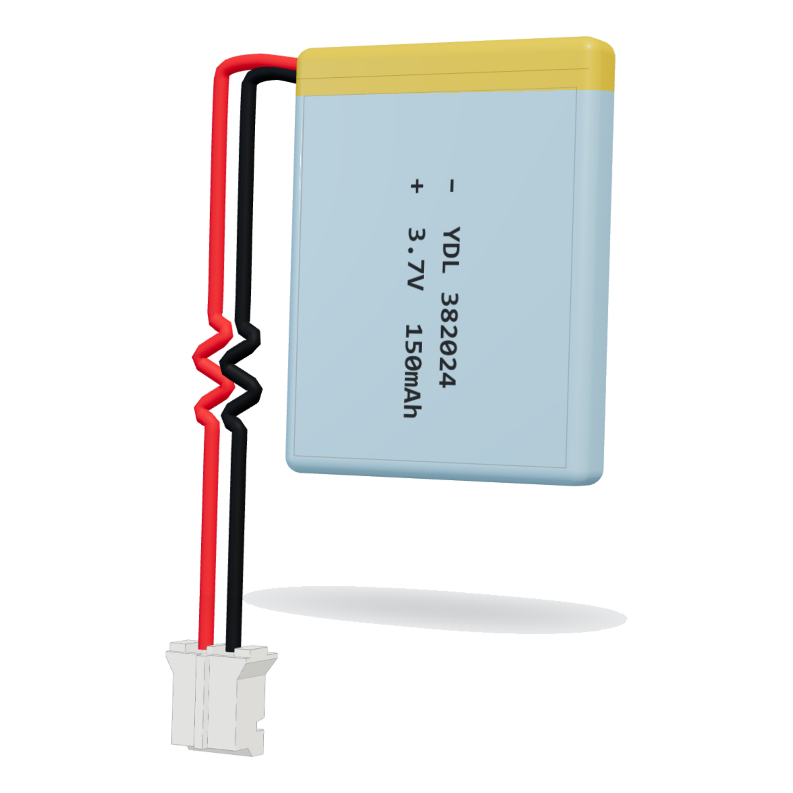 YDL 382024 150mAh 3.7V lithium polymer battery, 3.8x20x26mm, PH2.0 connector