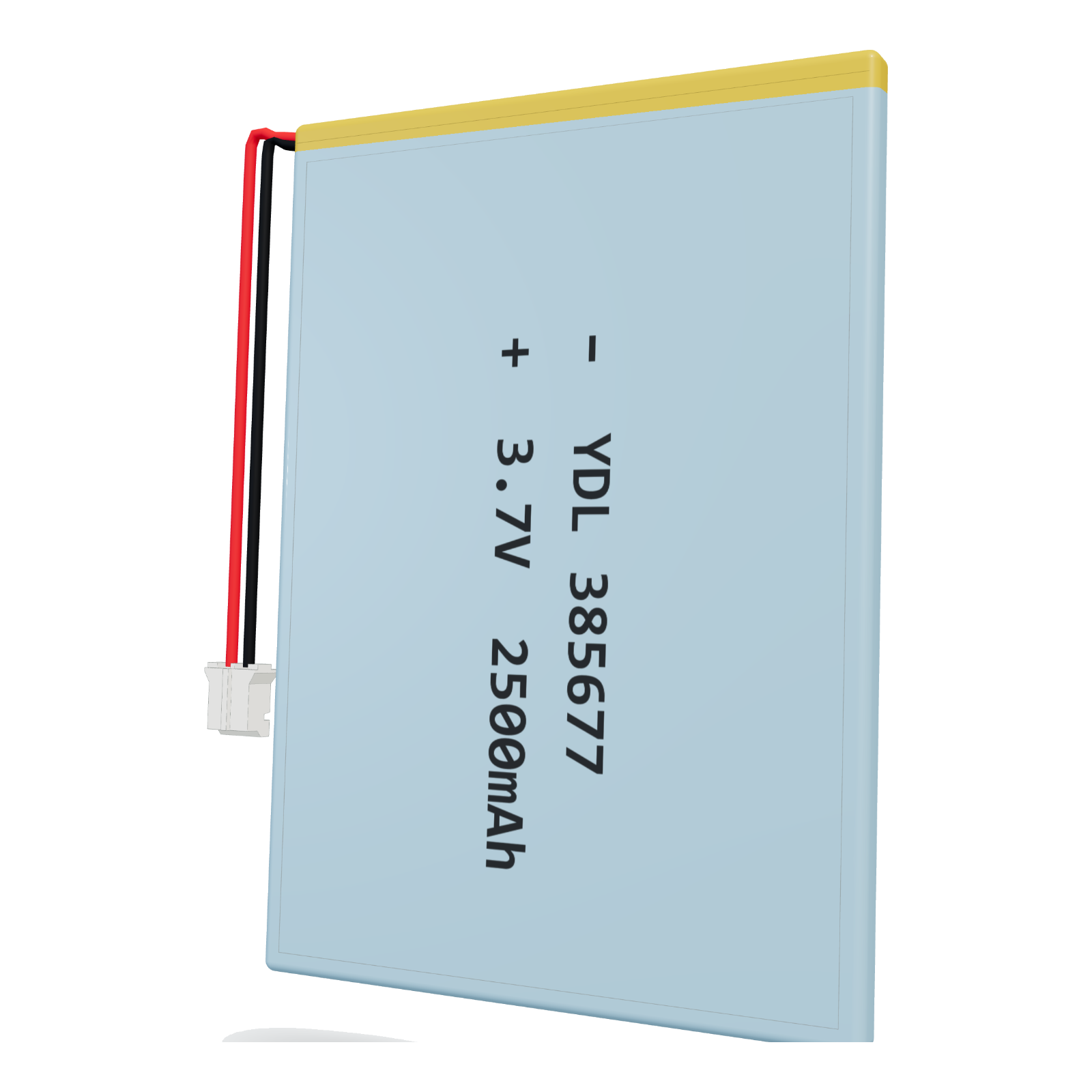 YDL 385677 2500mAh 3.7V lithium polymer battery, 3.8x56x79mm, PH2.0 connector