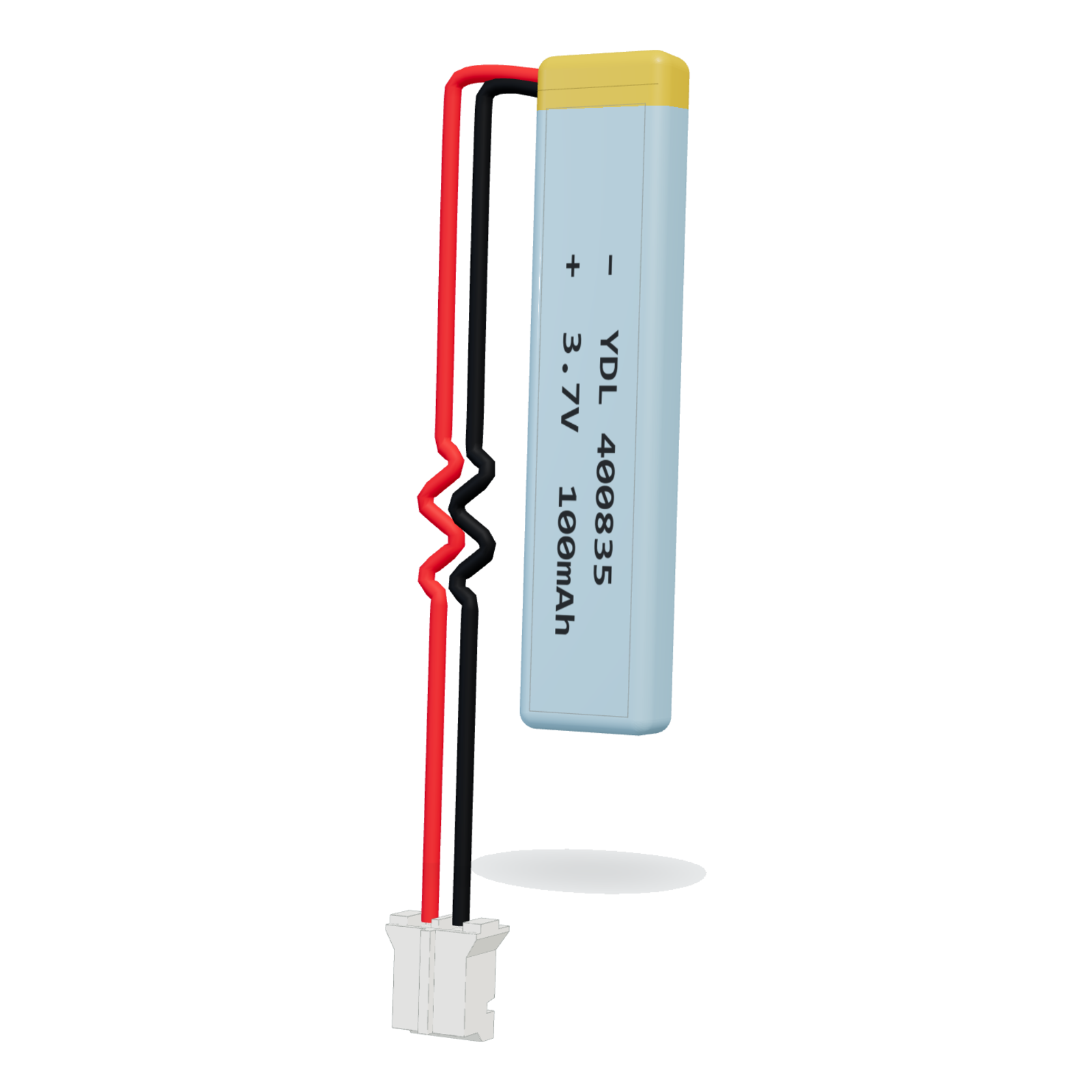 YDL 400835 100mAh 3.7V lithium polymer battery, 4x8x37mm, PH2.0 connector