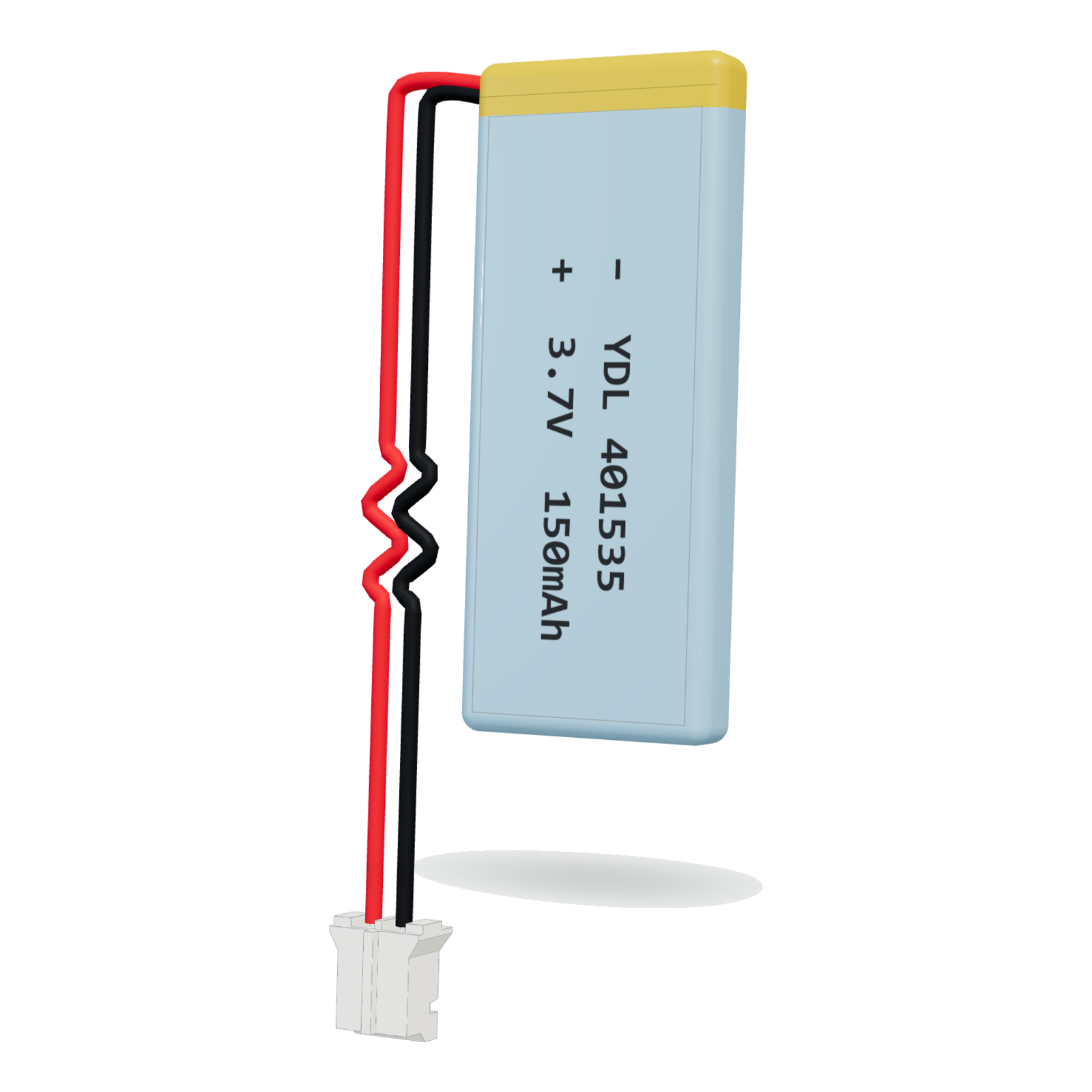 YDL 401535 150mAh 3.7V lithium polymer battery, 4x15x37mm, PH2.0 connector