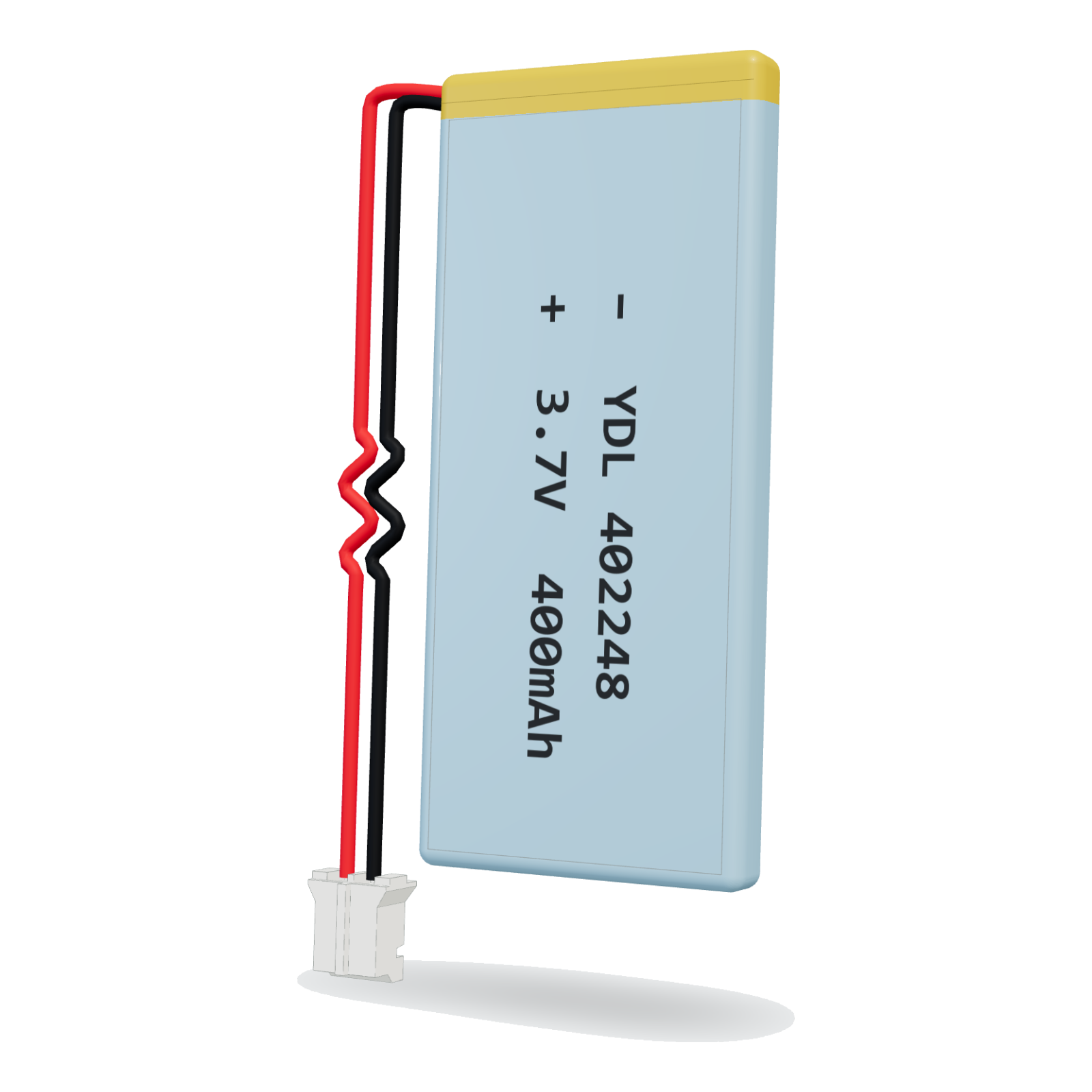 YDL 402248 400mAh 3.7V lithium polymer battery, 4x22x50mm, PH2.0 connector