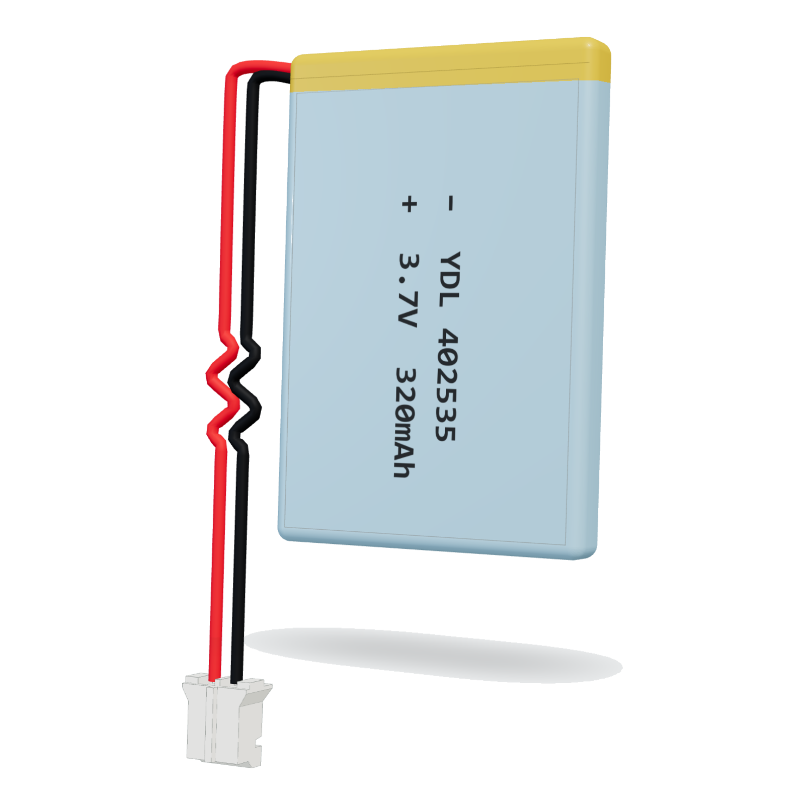 YDL 402535 320mAh 3.7V lithium polymer battery, 4x25x37mm, PH2.0 connector