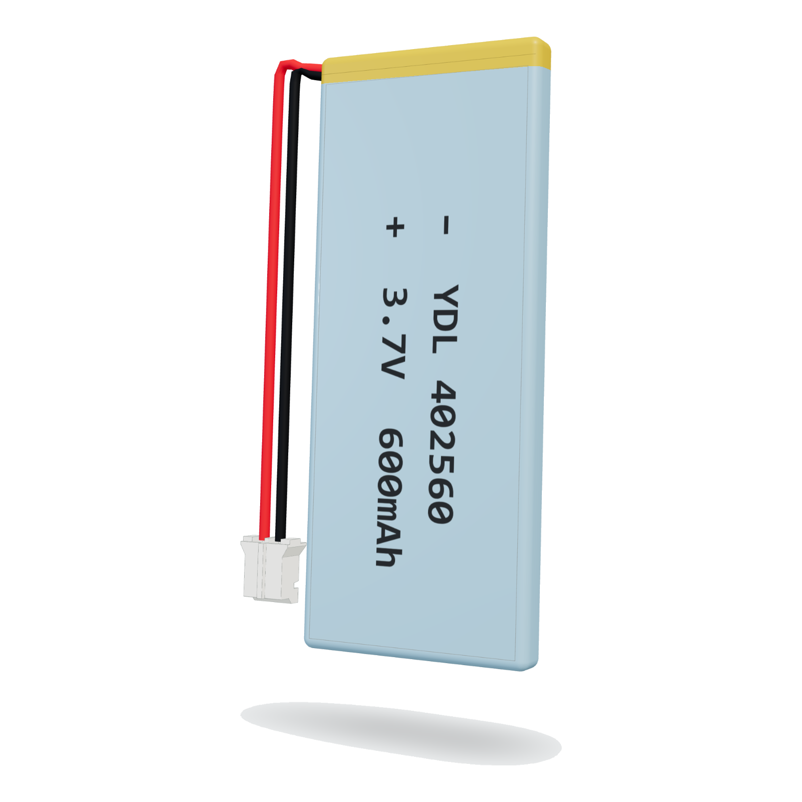 YDL 402560 600mAh 3.7V lithium polymer battery, 4x25x62mm, PH2.0 connector