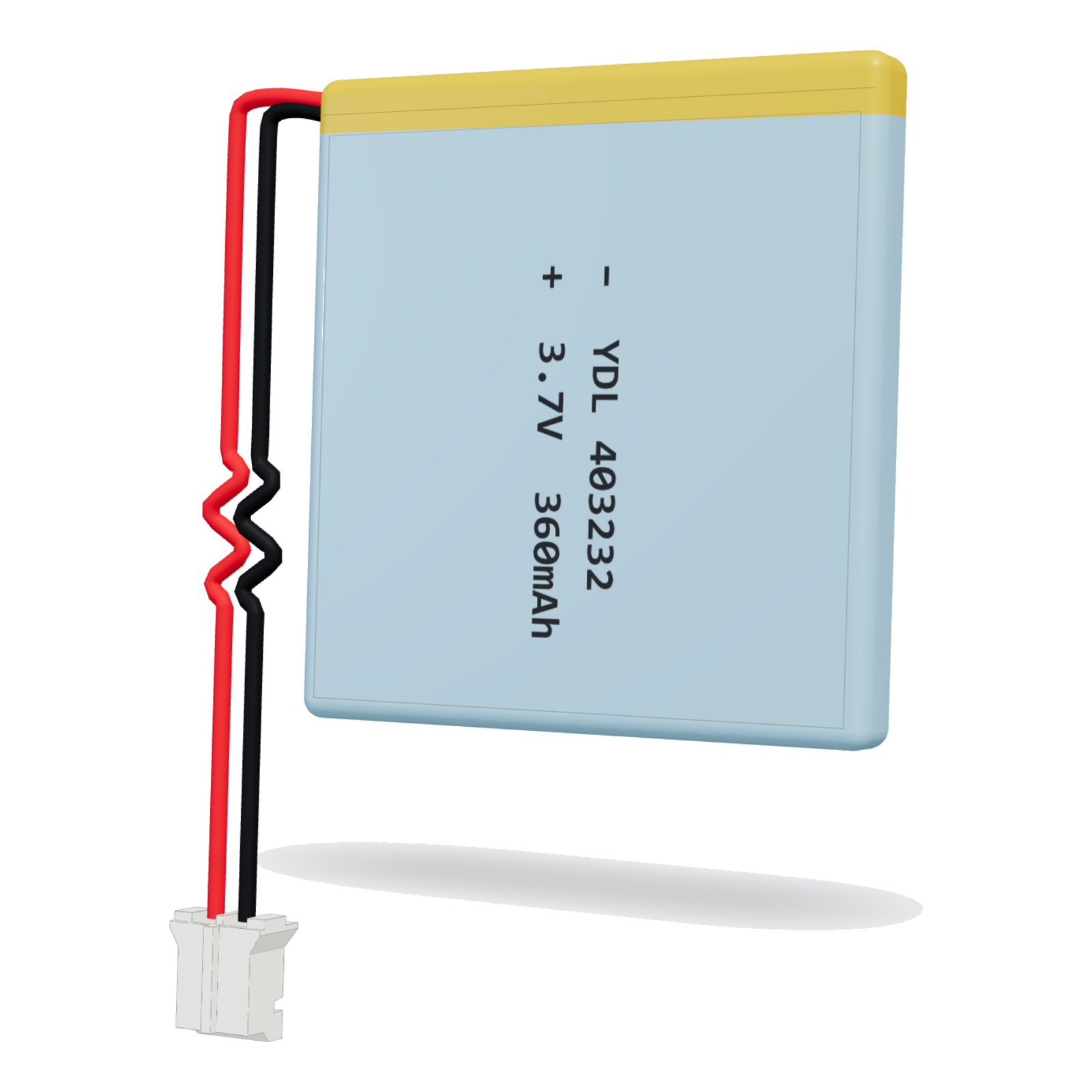YDL 403232 360mAh 3.7V lithium polymer battery, 4x32x34mm, PH2.0 connector
