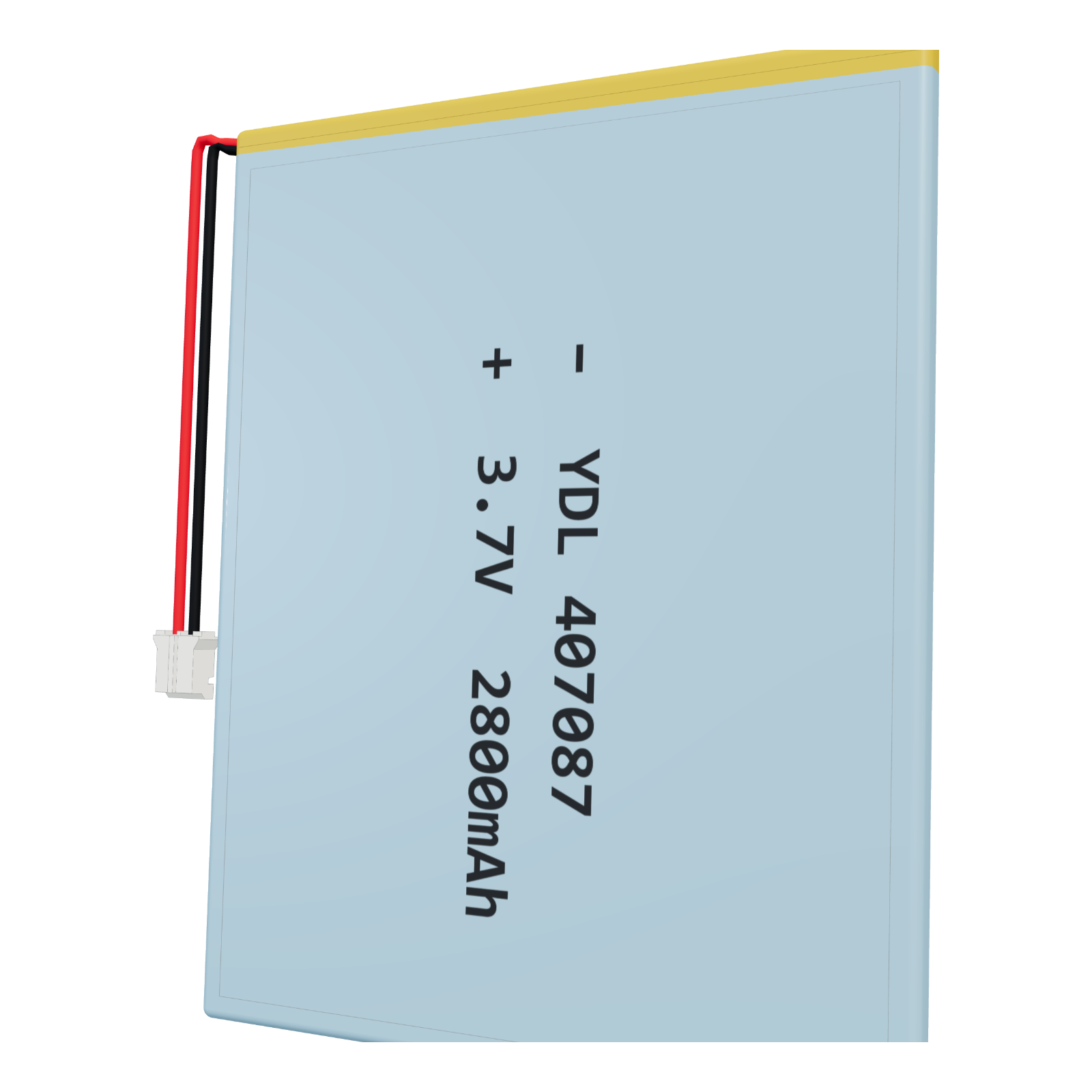 YDL 407087 2800mAh 3.7V lithium polymer battery, 4x70x89mm, PH2.0 connector
