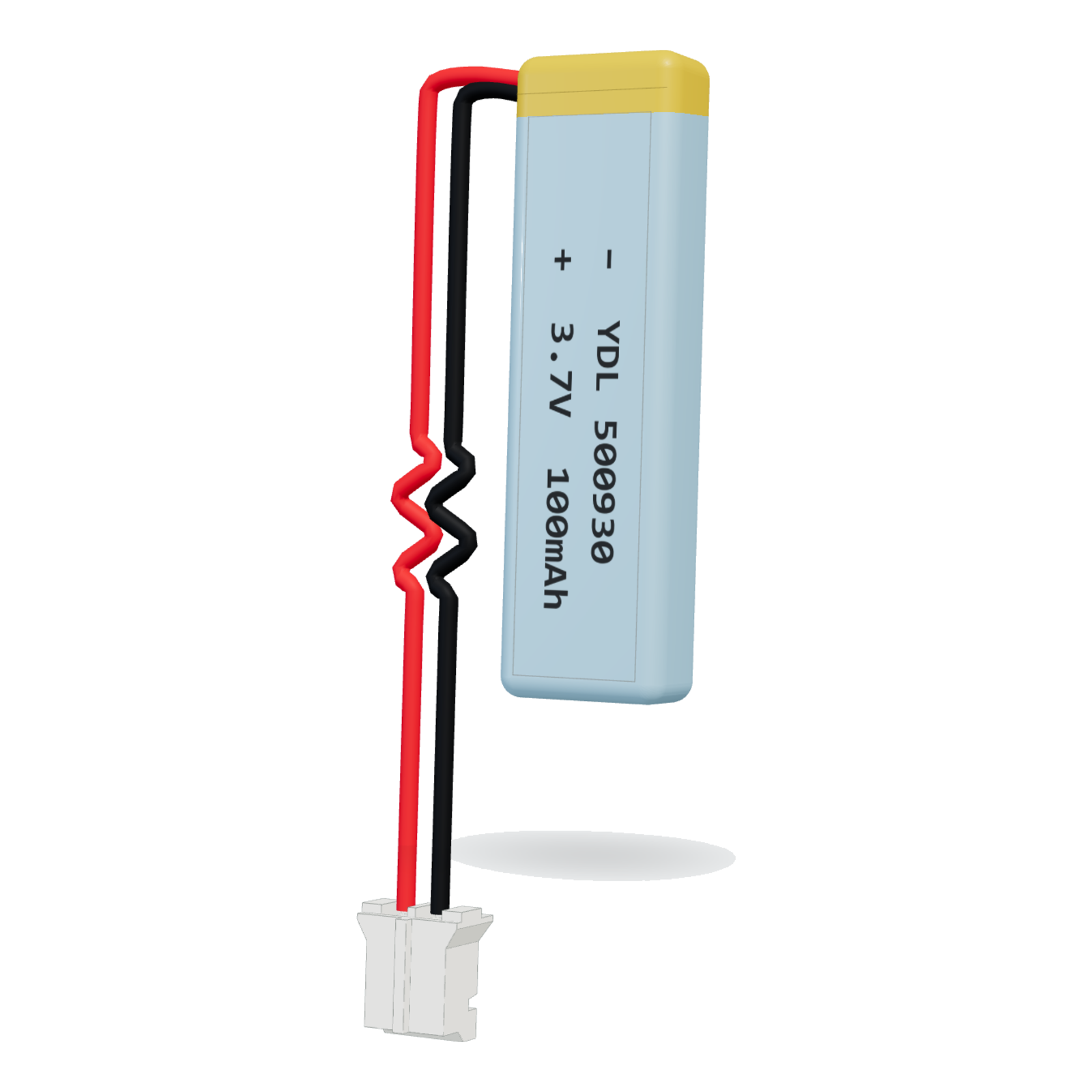 YDL 500930 100mAh 3.7V lithium polymer battery, 5x9x32mm, PH2.0 connector
