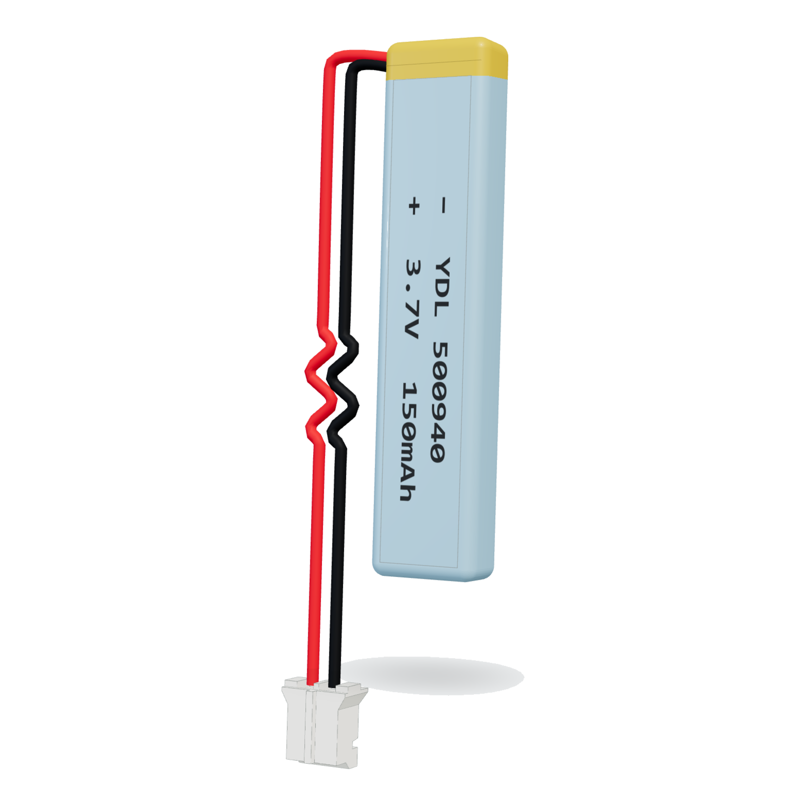 YDL 500940 150mAh 3.7V lithium polymer battery, 5x9x42mm, PH2.0 connector