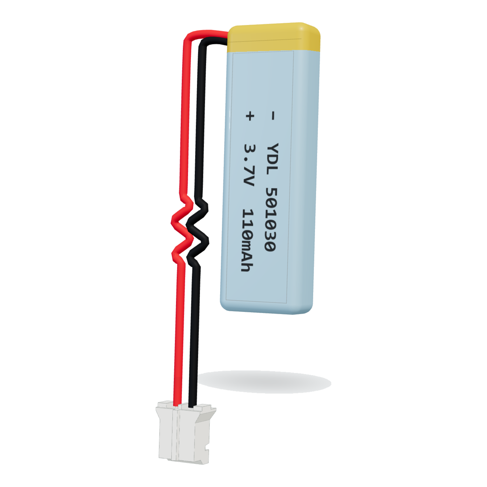 YDL 501030 110mAh 3.7V lithium polymer battery, 5x10x32mm, PH2.0 connector