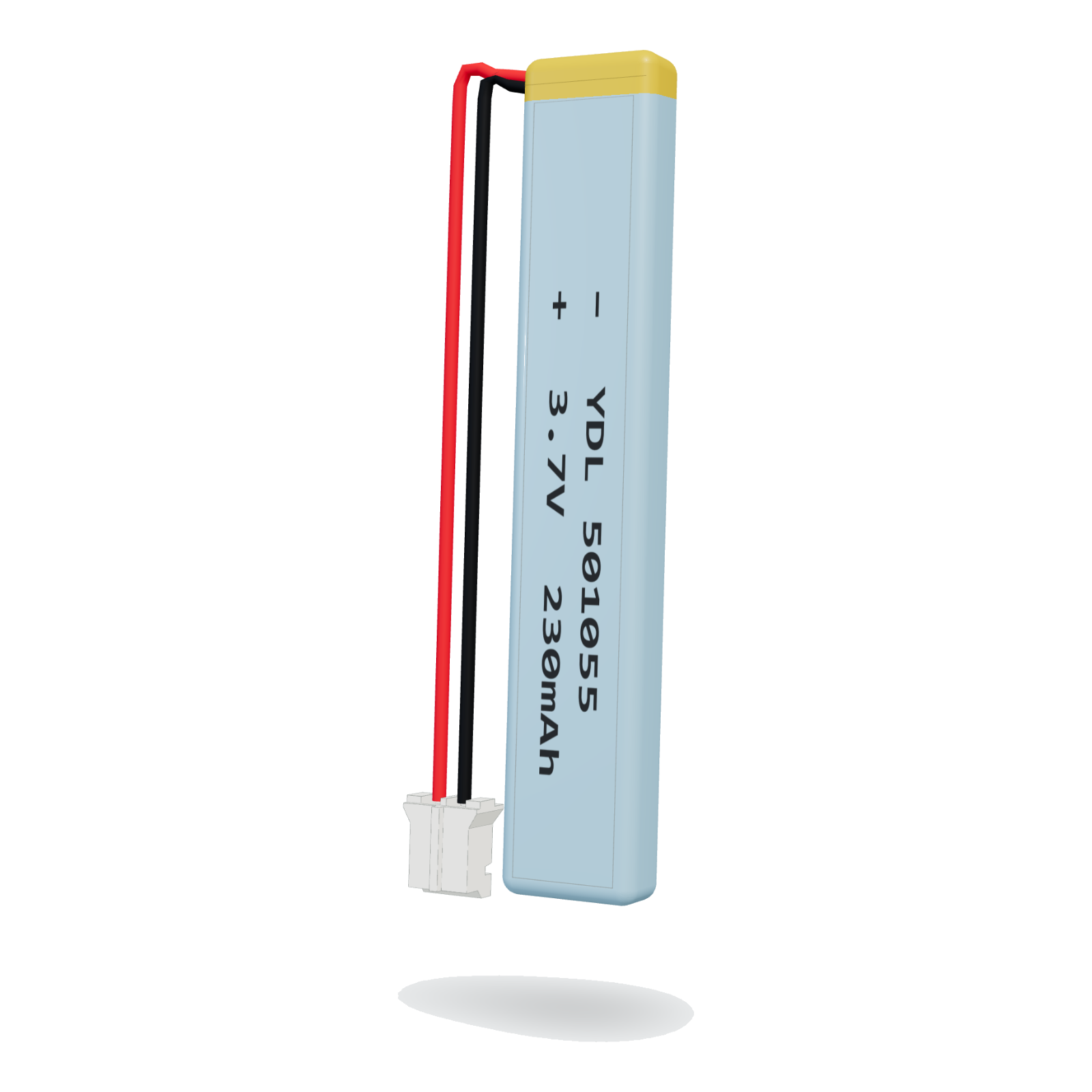 YDL 501055 230mAh 3.7V lithium polymer battery, 5x10x57mm, PH2.0 connector