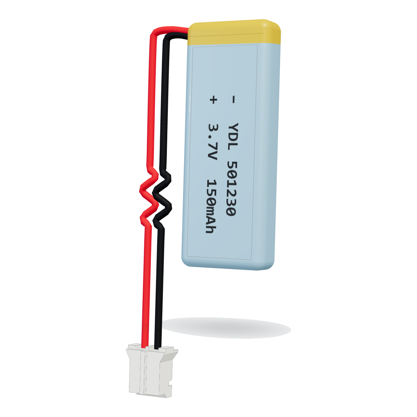 YDL 501230 150mAh 3.7V lithium polymer battery, 5x12x32mm, PH2.0 connector