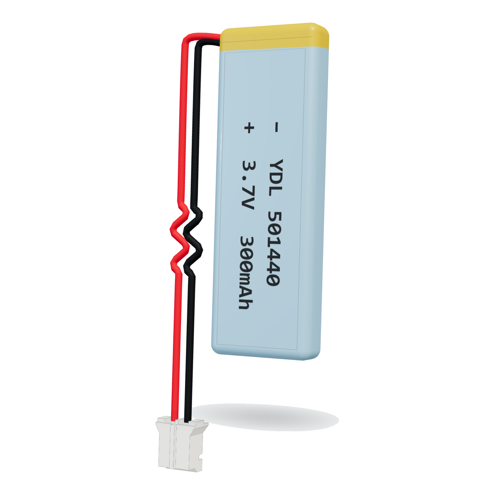 YDL 501440 300mAh 3.7V lithium polymer battery, 5x14x42mm, PH2.0 connector