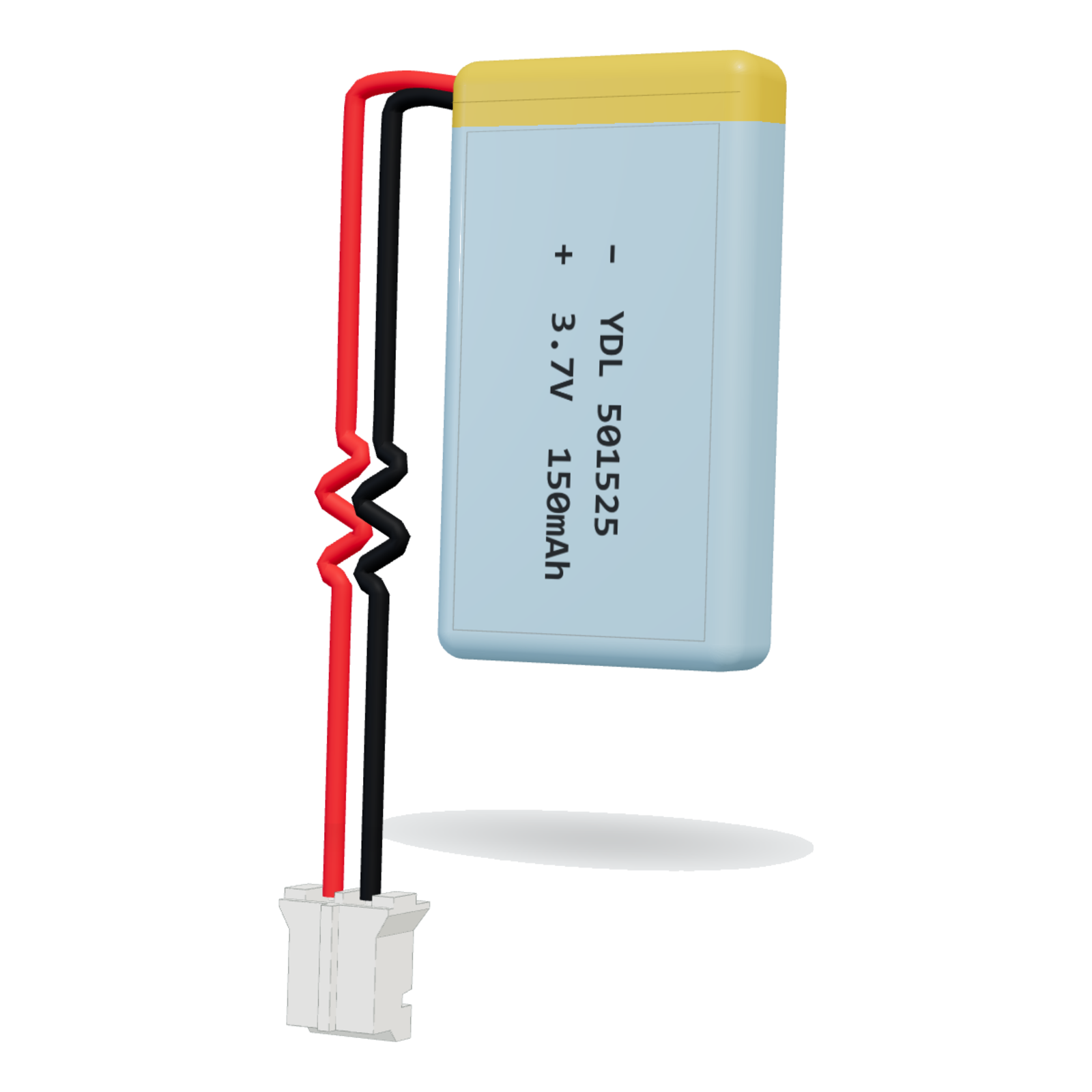 YDL 501525 150mAh 3.7V lithium polymer battery, 5x15x27mm, PH2.0 connector