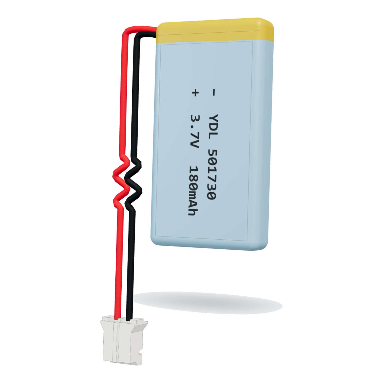 YDL 501730 180mAh 3.7V lithium polymer battery, 5x17x32mm, PH2.0 connector