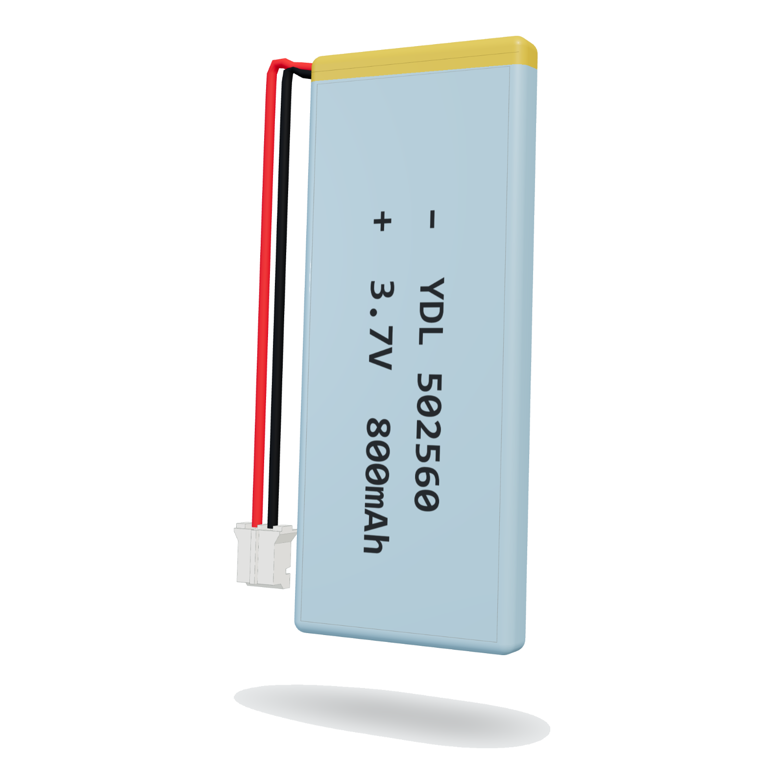 YDL 502560 800mAh 3.7V lithium polymer battery, 5x25x62mm, PH2.0 connector