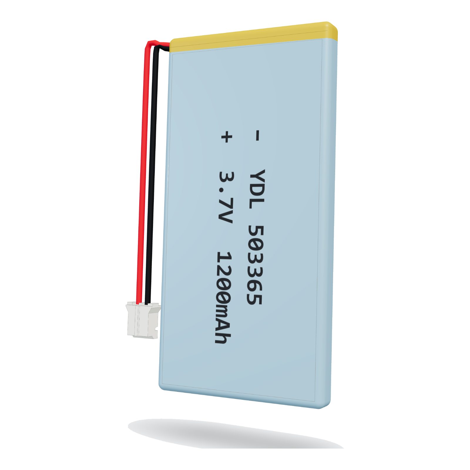 YDL 503365 1200mAh 3.7V lithium polymer battery, 5x33x67mm, PH2.0 connector