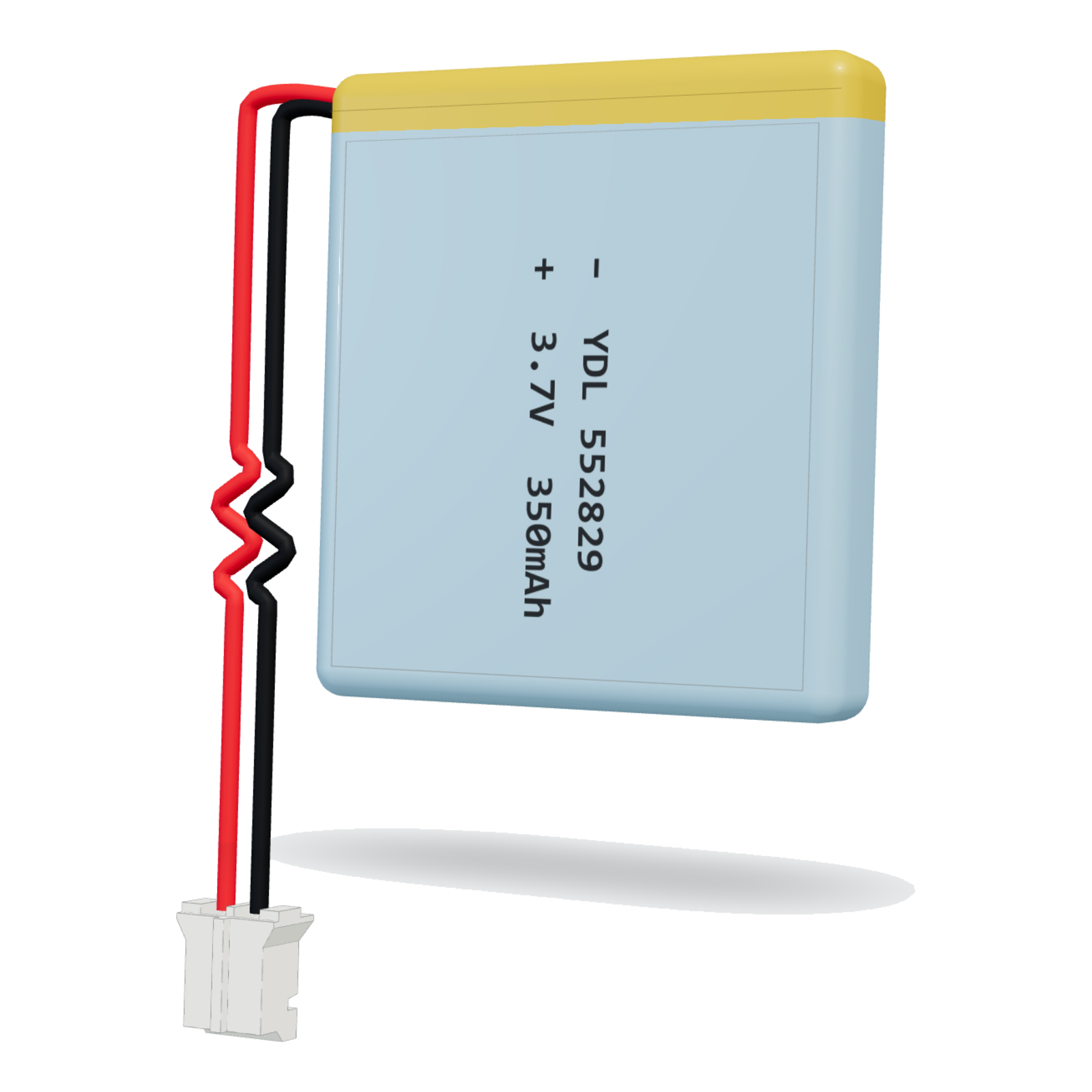 YDL 552829 350mAh 3.7V lithium polymer battery, 5.5x28x31mm, PH2.0 connector