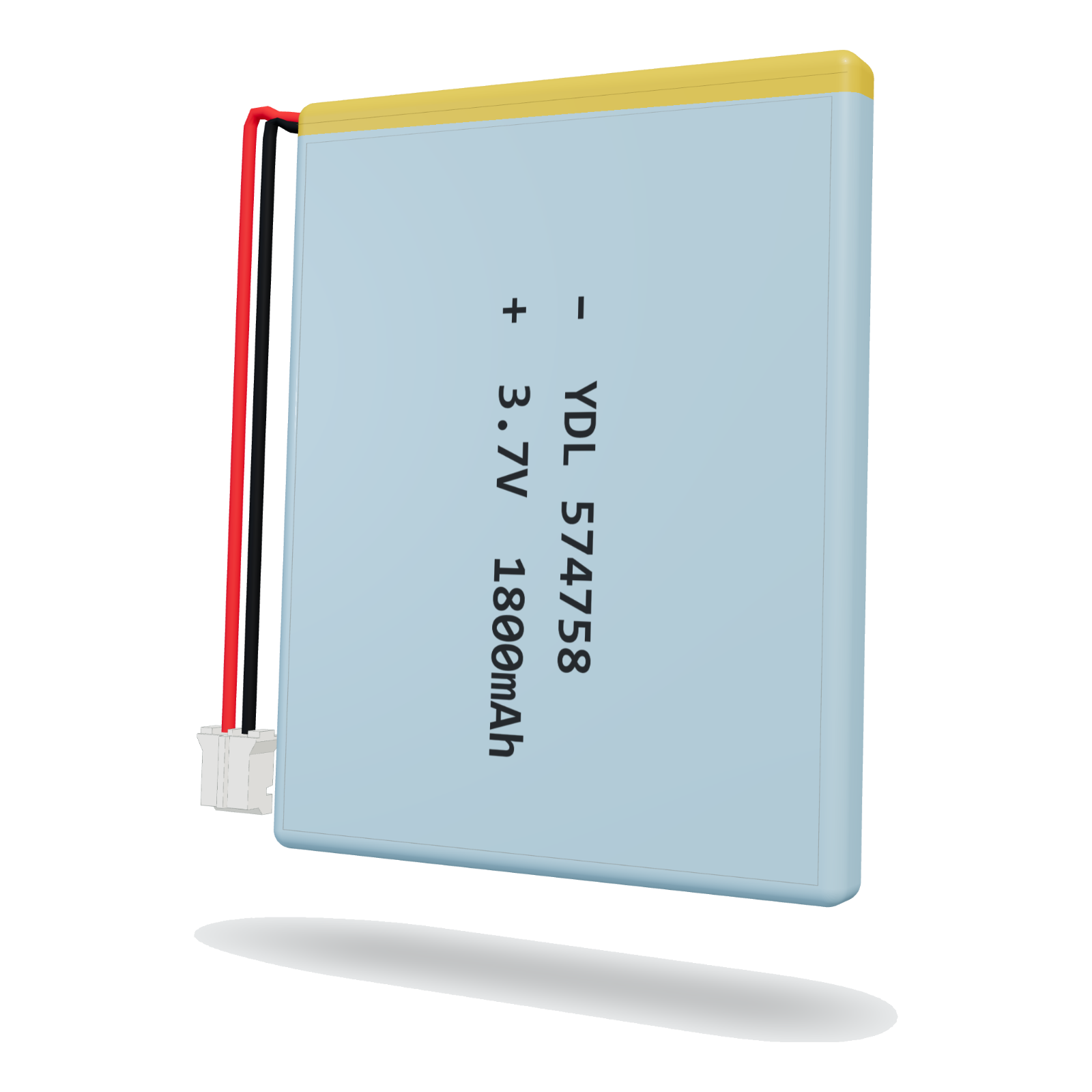 YDL 574758 1800mAh 3.7V lithium polymer battery, 5.7x47x60mm, PH2.0 connector