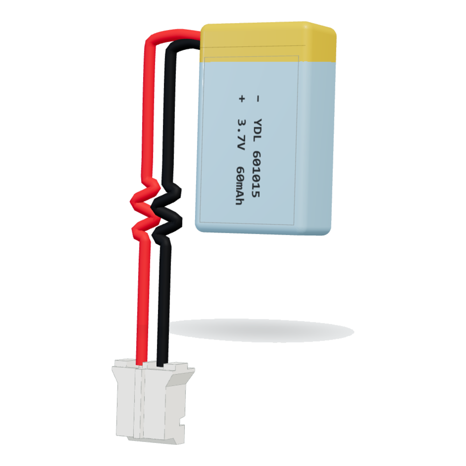 YDL 601015 60mAh 3.7V lithium polymer battery, 6x10x17mm, PH2.0 connector