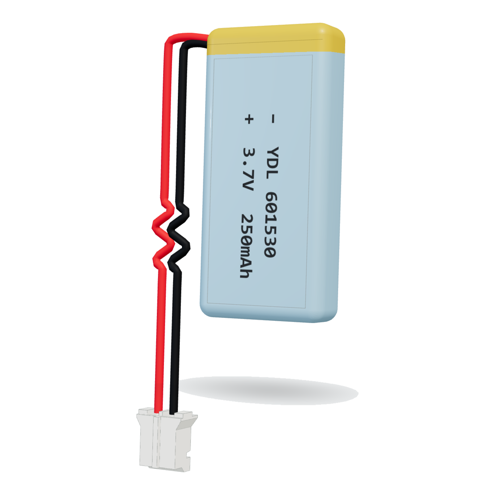 YDL 601530 250mAh 3.7V lithium polymer battery, 6x15x32mm, PH2.0 connector