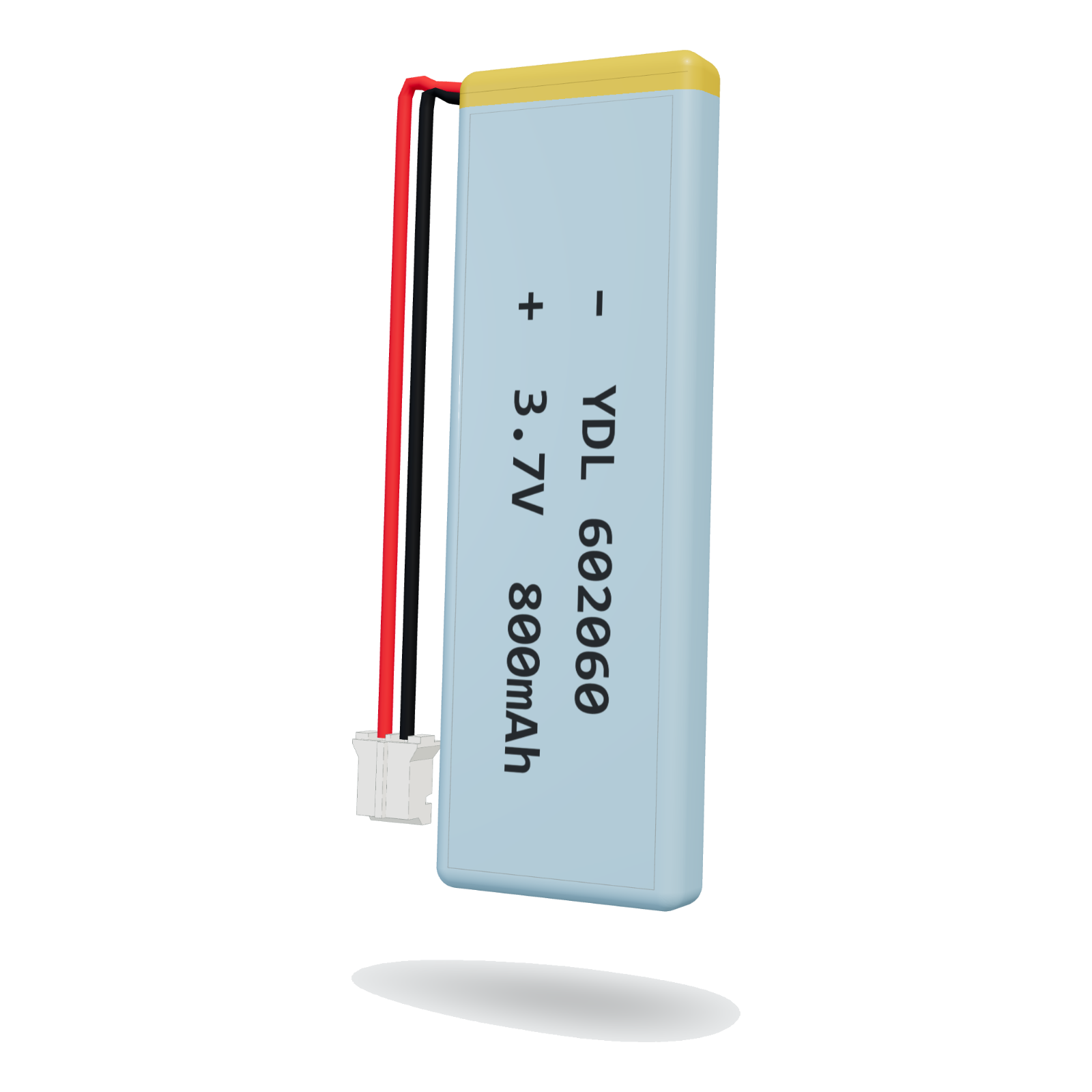 YDL 602060 800mAh 3.7V lithium polymer battery, 6x20x62mm, PH2.0 connector