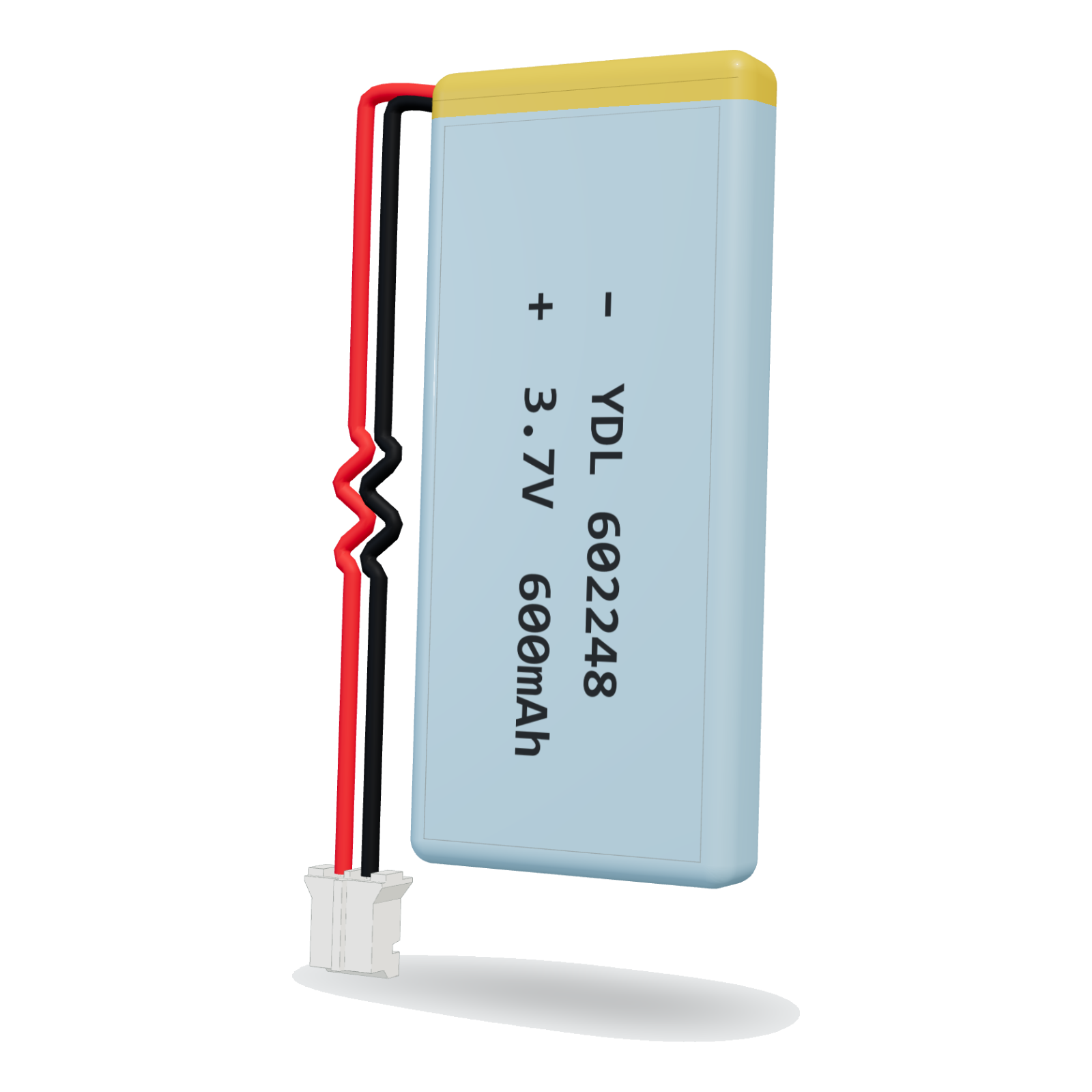 YDL 602248 600mAh 3.7V lithium polymer battery, 6x22x50mm, PH2.0 connector