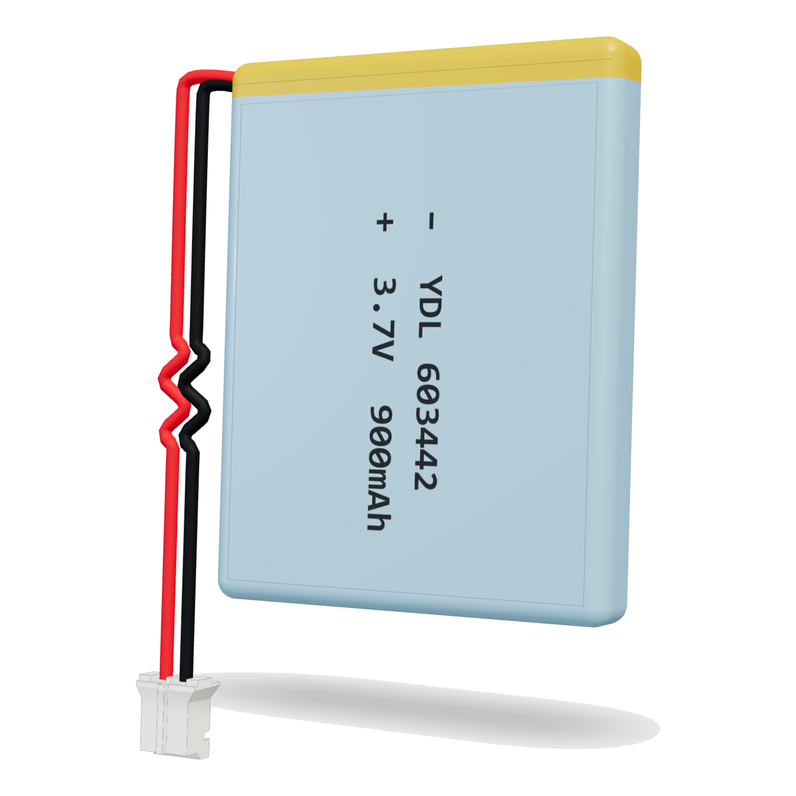 YDL 603442 900mAh 3.7V lithium polymer battery, 6x34x44mm, PH2.0 connector