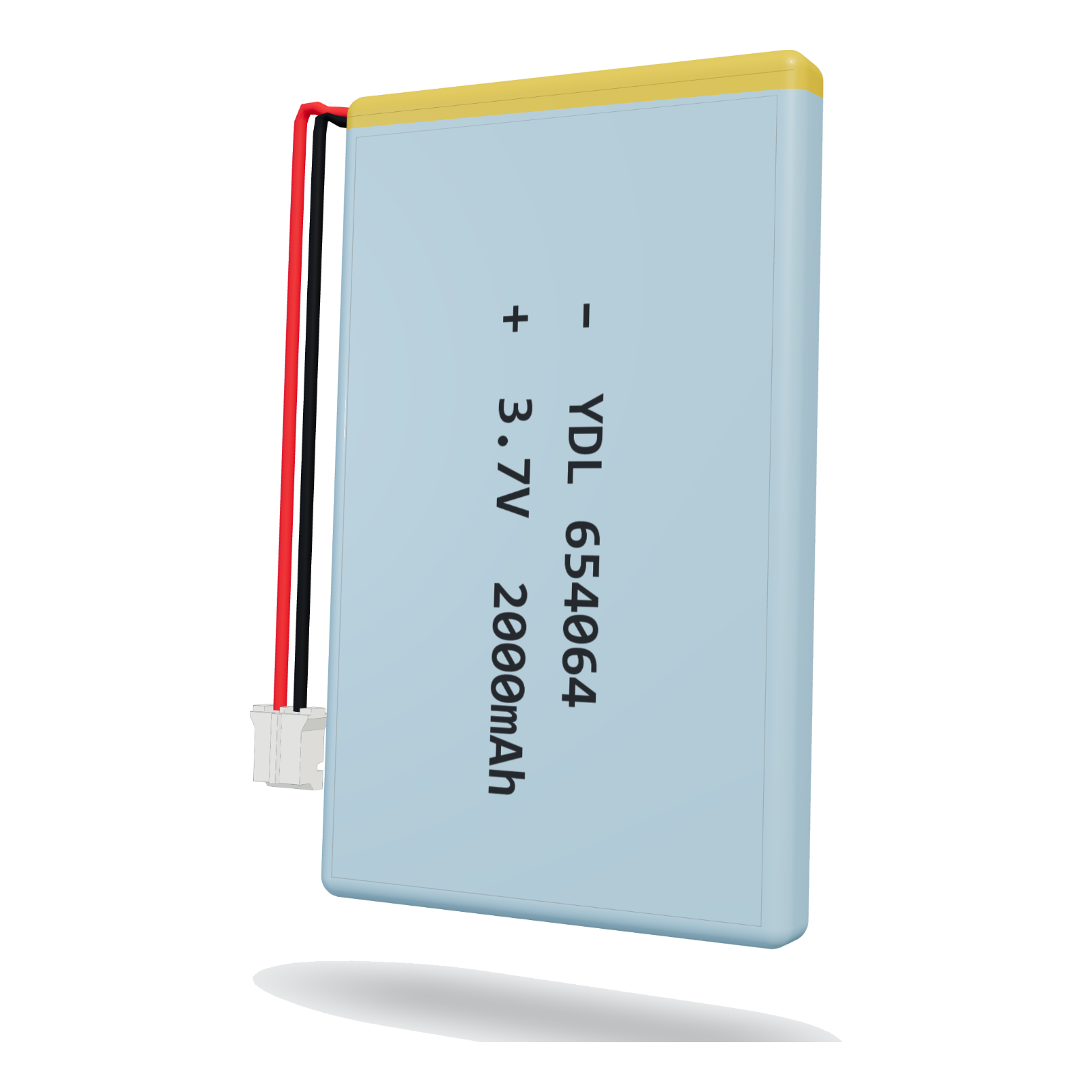 YDL 654064 2000mAh 3.7V lithium polymer battery, 6.5x40x66mm, PH2.0 connector