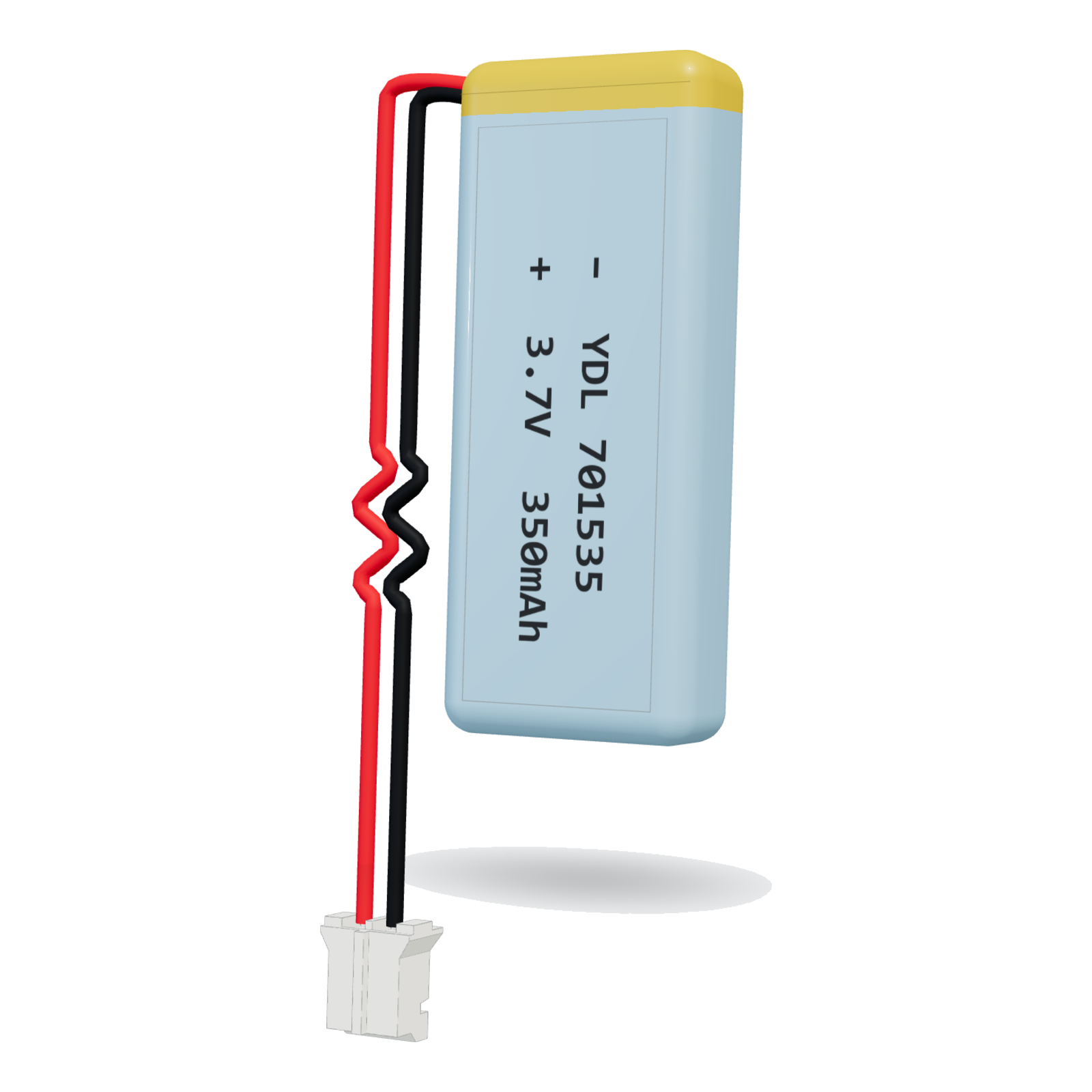 YDL 701535 350mAh 3.7V lithium polymer battery, 7x15x37mm, PH2.0 connector