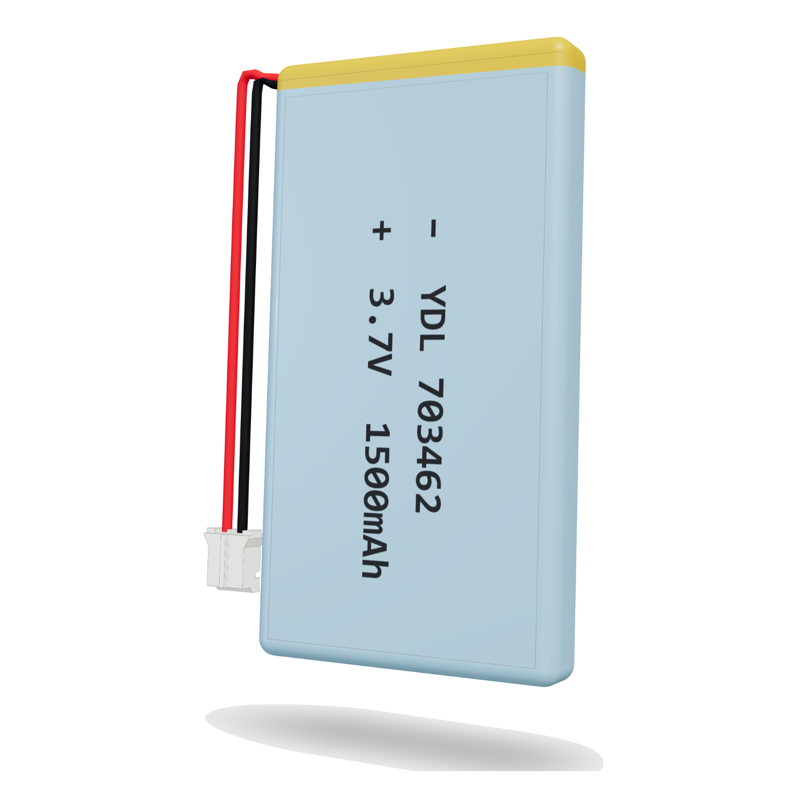 YDL 703462 1500mAh 3.7V lithium polymer battery, 7x34x64mm, PH2.0 connector