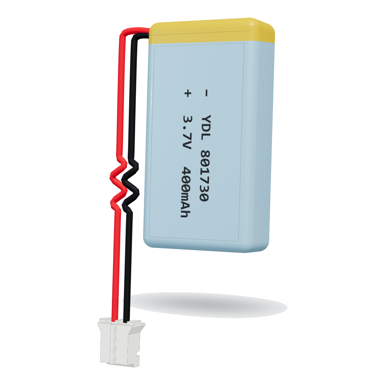 YDL 801730 400mAh 3.7V lithium polymer battery, 8x17x32mm, PH2.0 connector