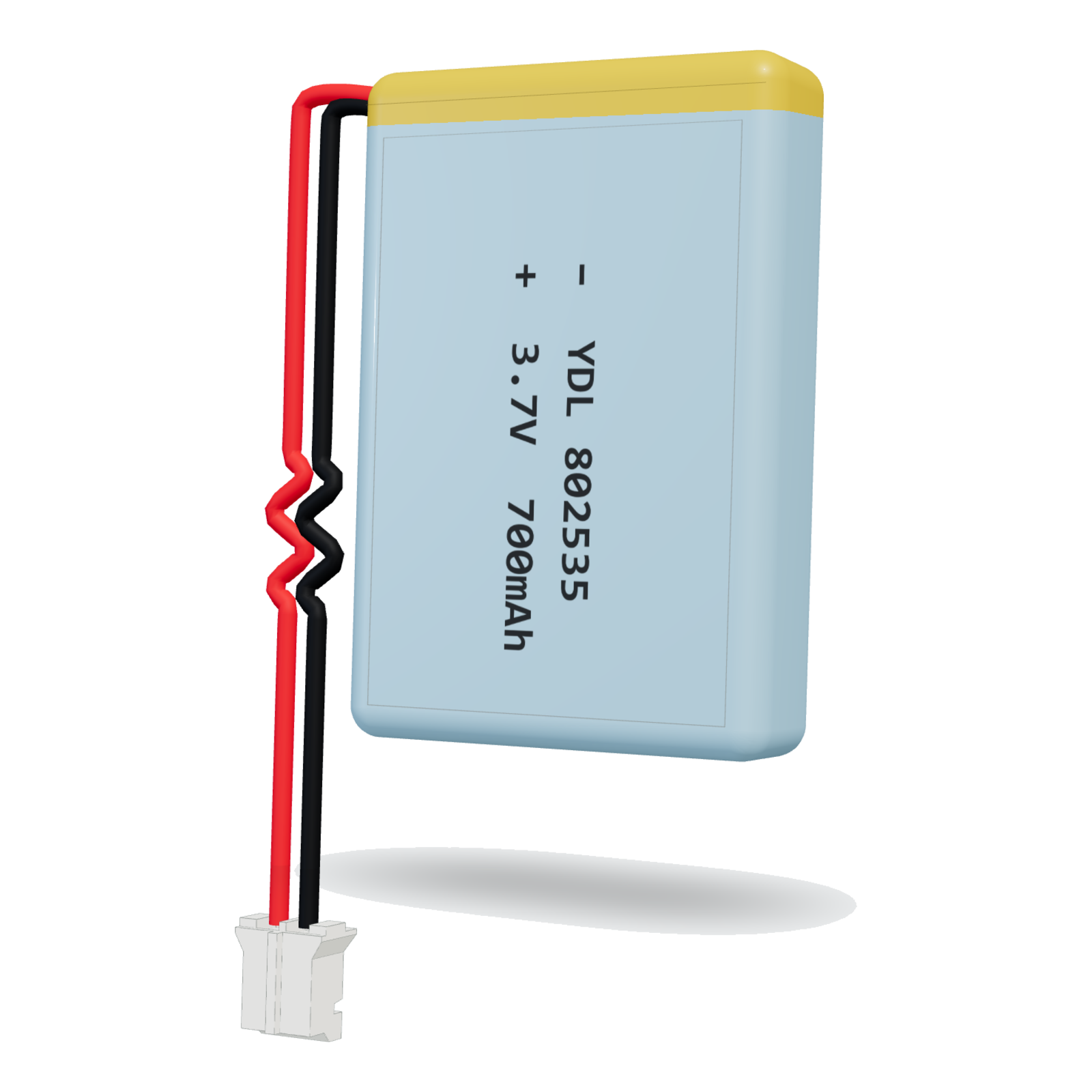 YDL 802535 700mAh 3.7V lithium polymer battery, 8x25x37mm, PH2.0 connector