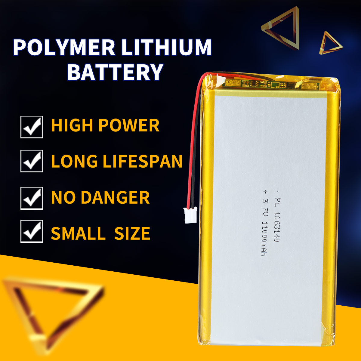 3.7V 11000mAh 1063140 Batterie lithium-polymère rechargeable Longueur 142mm