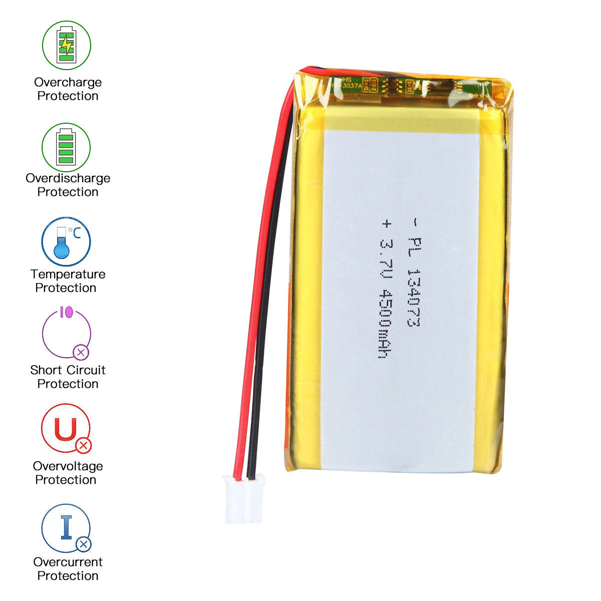 3.7V 4500mAh 134073 Rechargeable Lithium Polymer Battery
