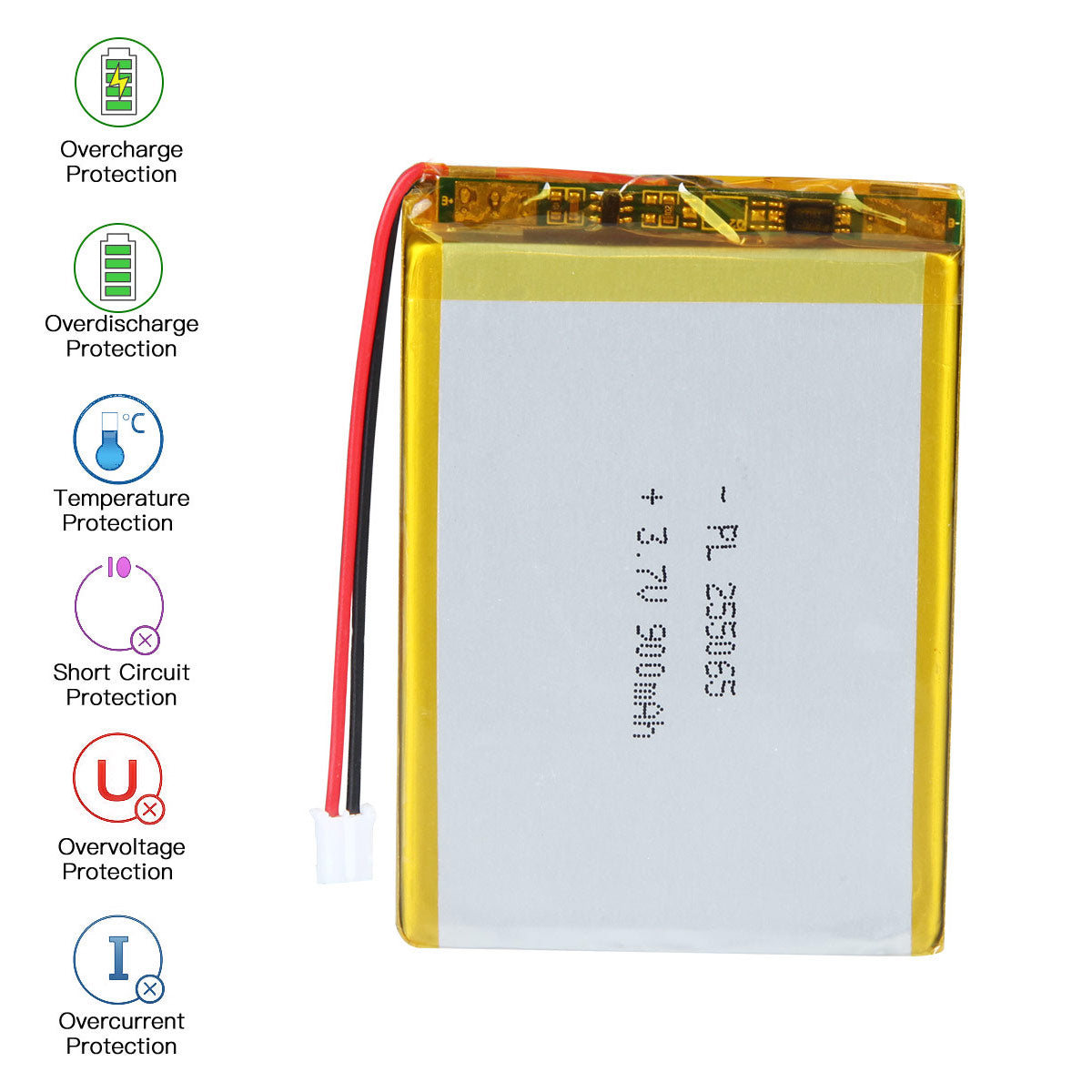 3.7V 900mAh 255065 Rechargeable Lithium Polymer Battery