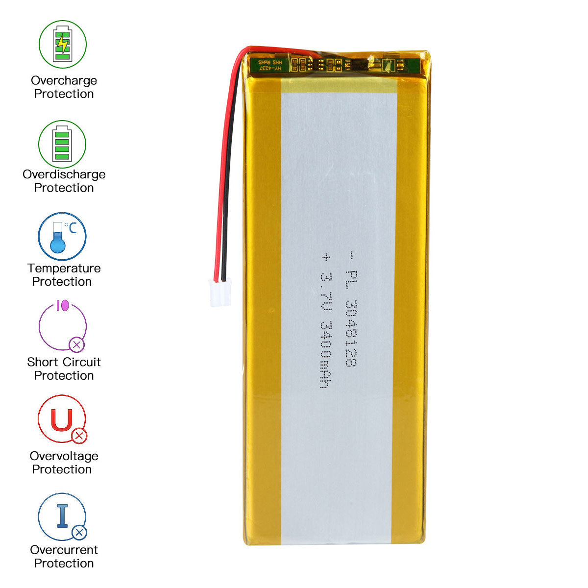 3.7V 3400mAh 3048128 Rechargeable Lithium Polymer Battery