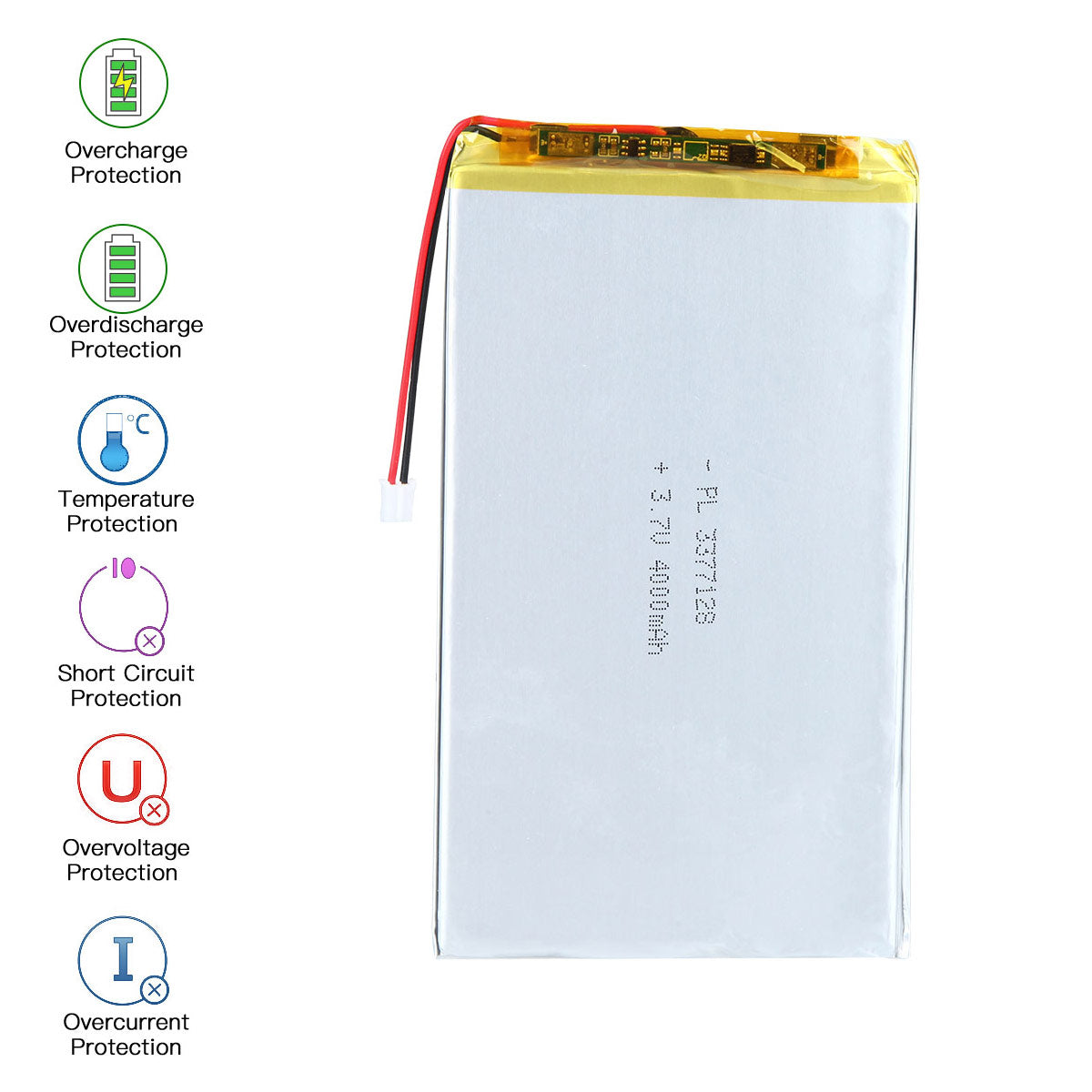 3.7V 4000mAh 3377128 Rechargeable Lithium Polymer Battery